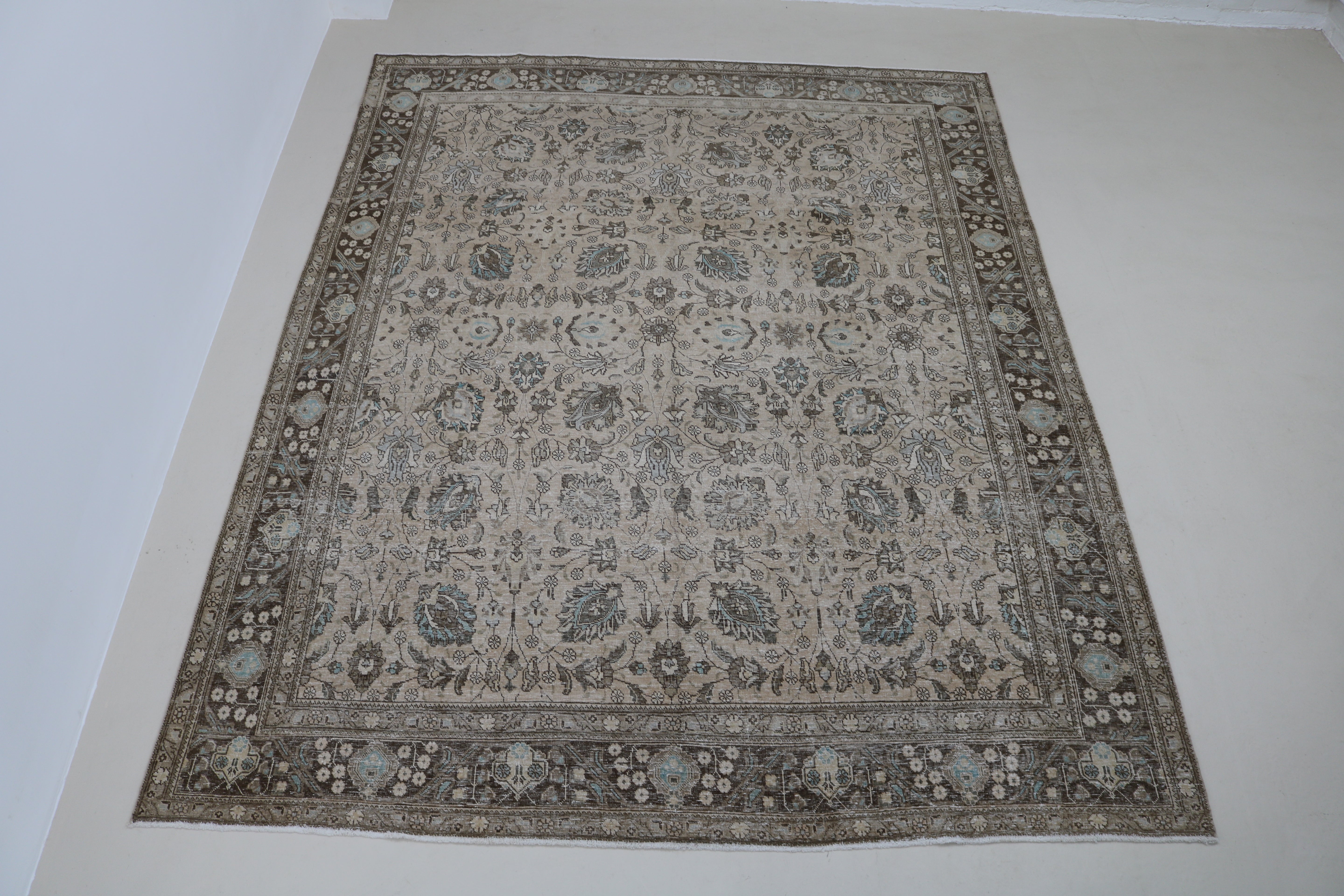 Decorative Vintage Persian Tabriz Carpet, 380 × 296 cm, Circa 1940