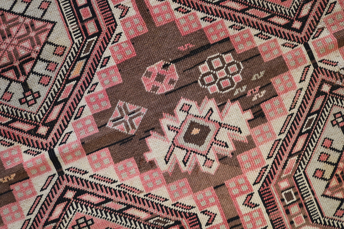 Close-up of Shirvan rug showing layered medallions and intricate detailing