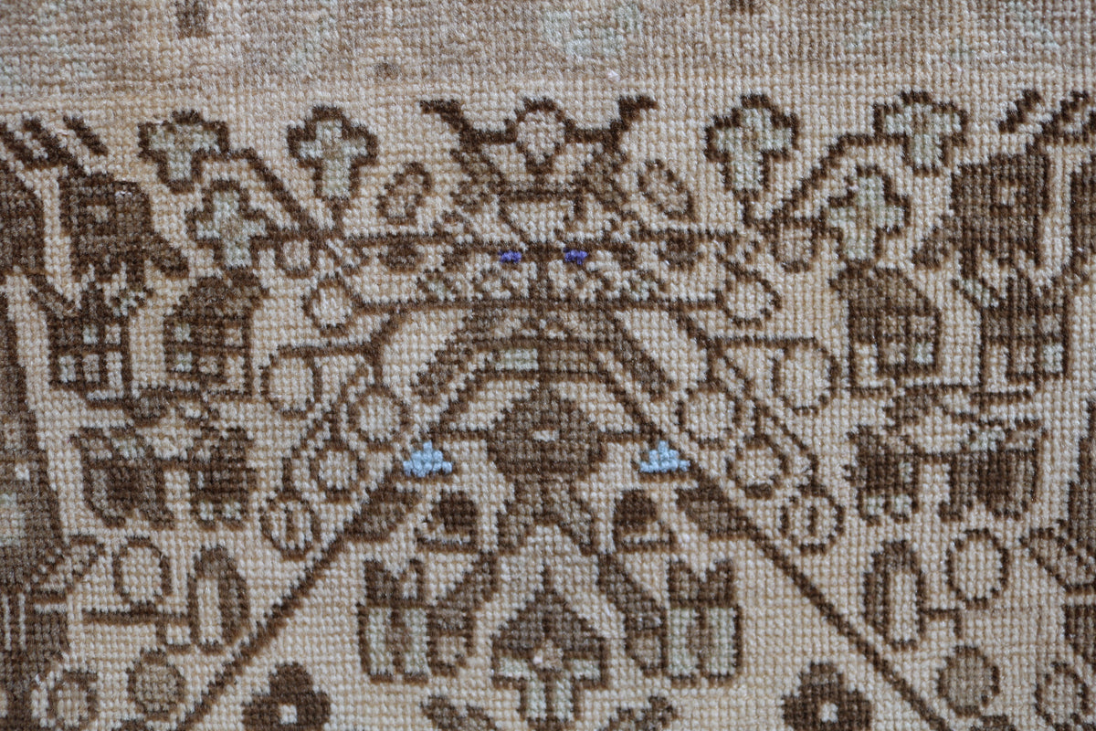 Close-up of geometric pattern with floral and tribal elements