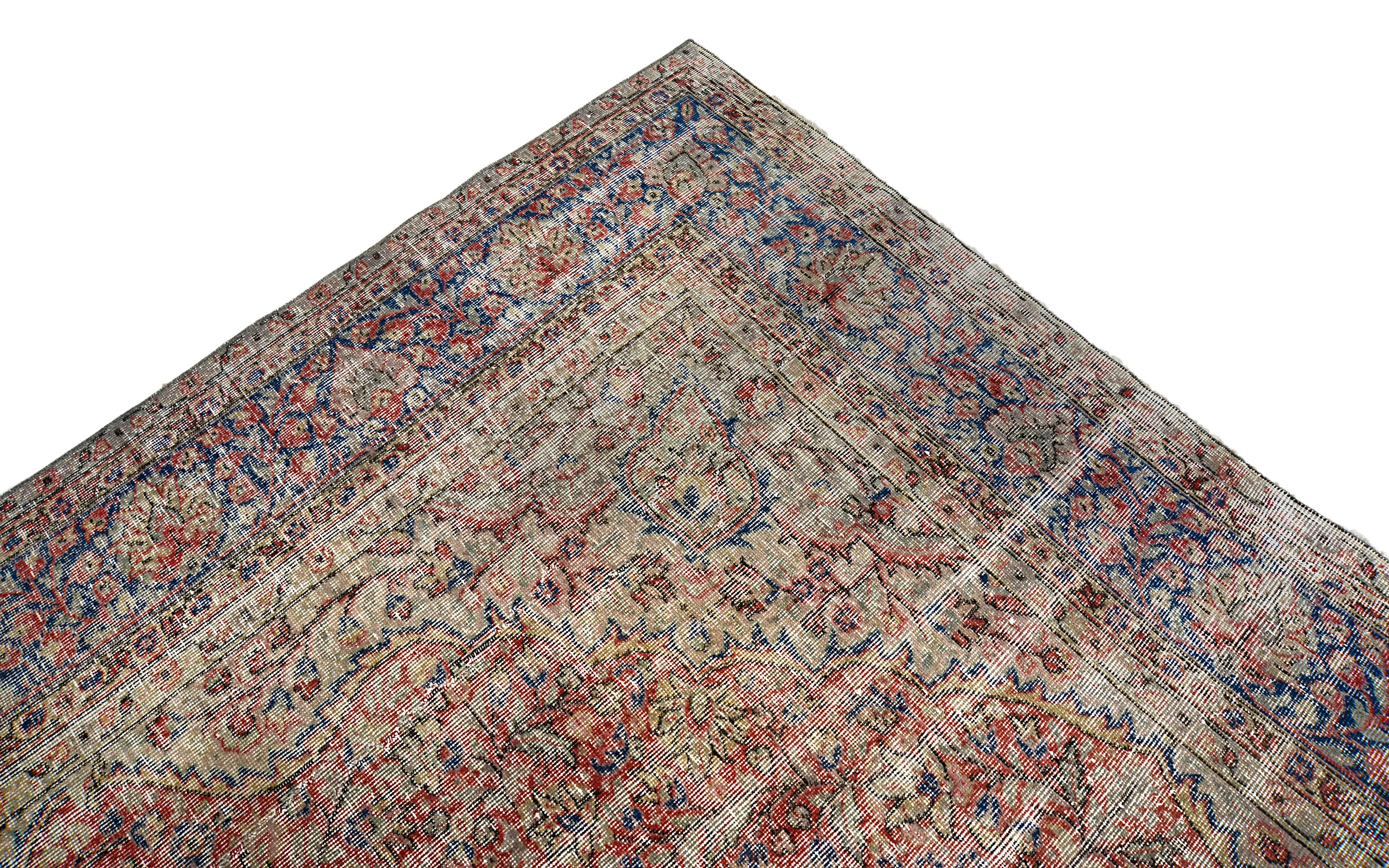 Close-up of central medallion on vintage Turkish carpet
