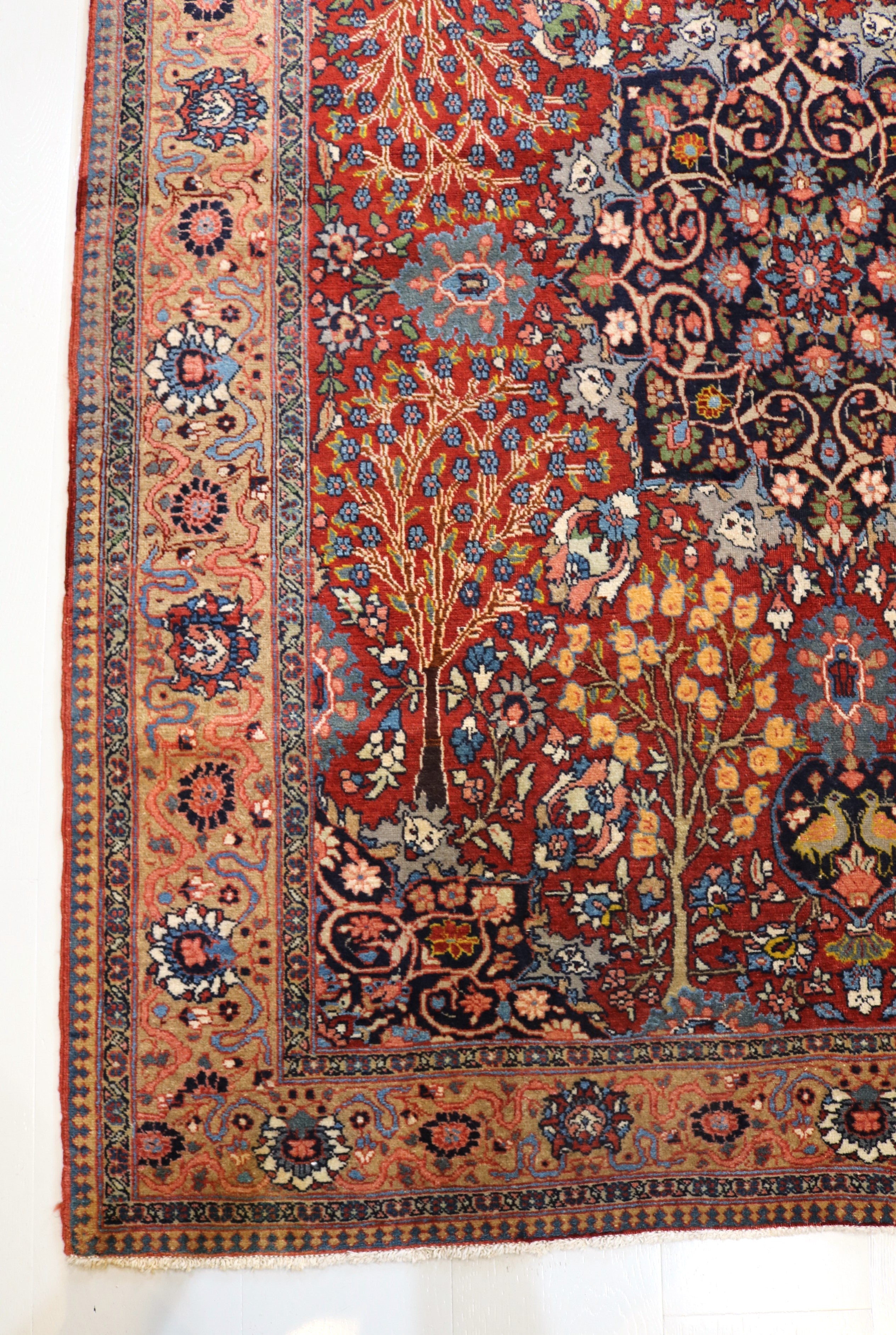 Fine Antique Persian Tabriz Rug with Trees, 186 × 137 cm, Circa 1920