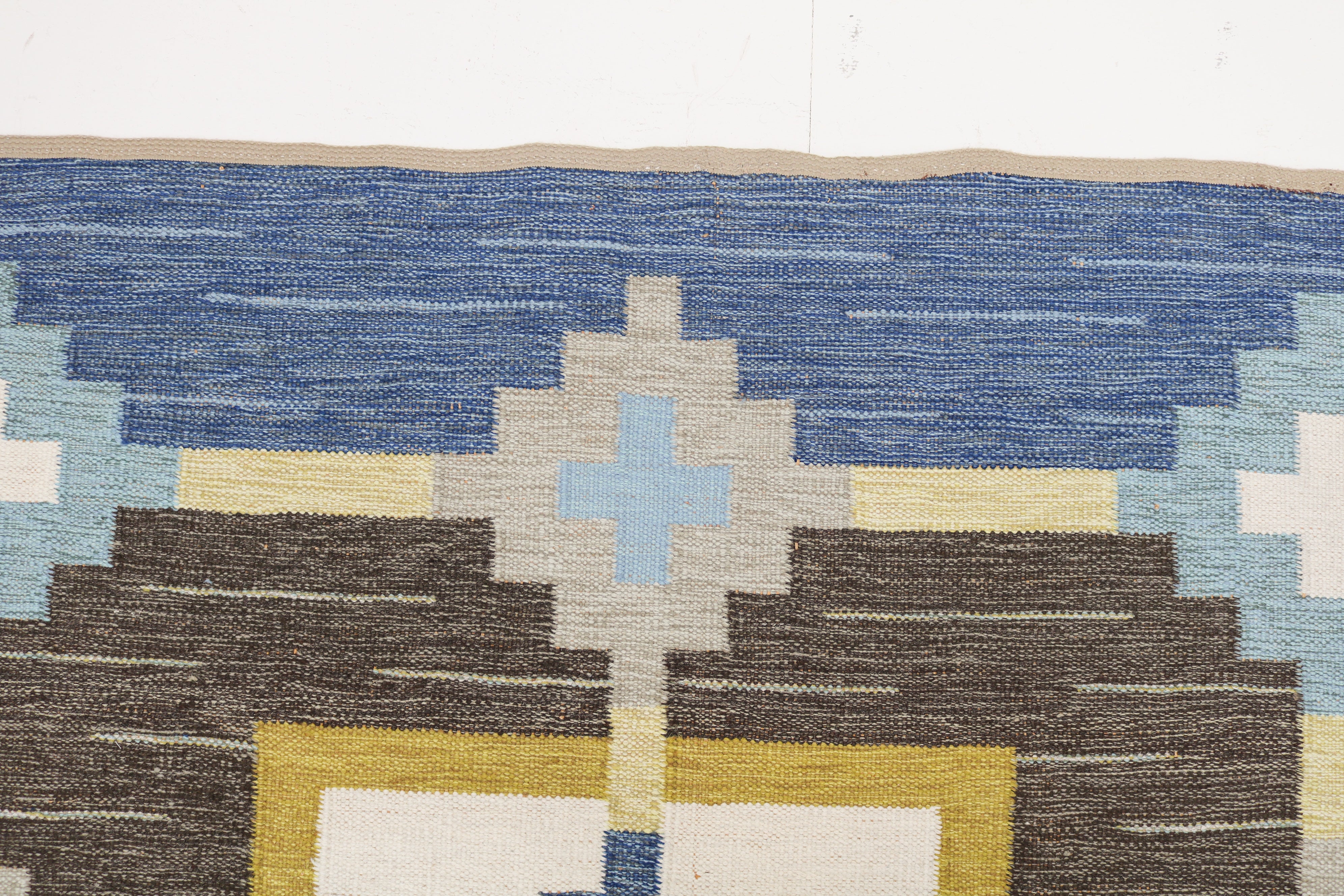 Vintage Swedish kilim rug 188 × 137 cm, handwoven wool Scandinavian flatweave 7