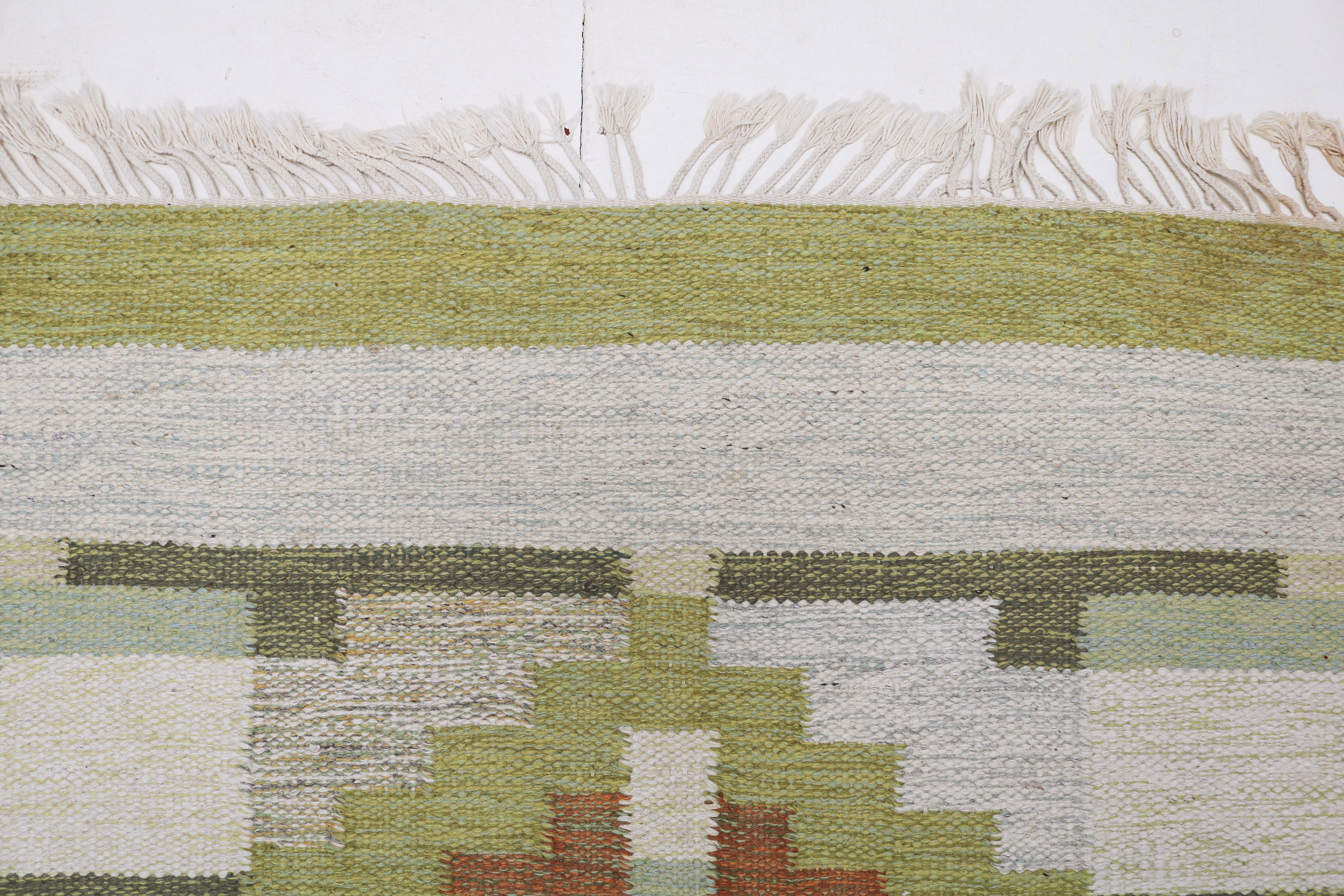 Vintage Swedish kilim rug 188 × 137 cm, handwoven wool Scandinavian flatweave 9