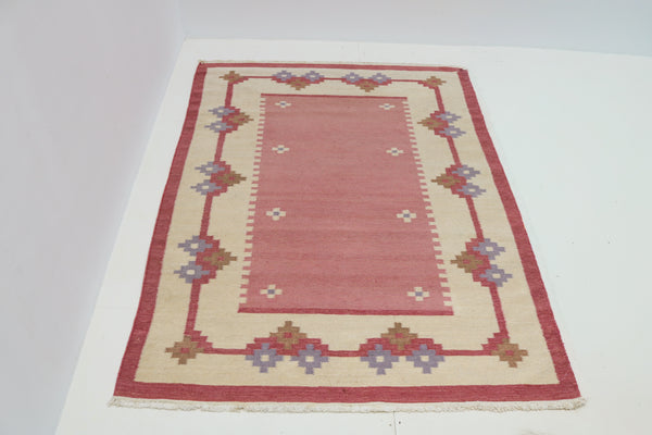 Vintage Swedish Kilim Rug, 228 × 172 cm (circa 1950s–1960s)