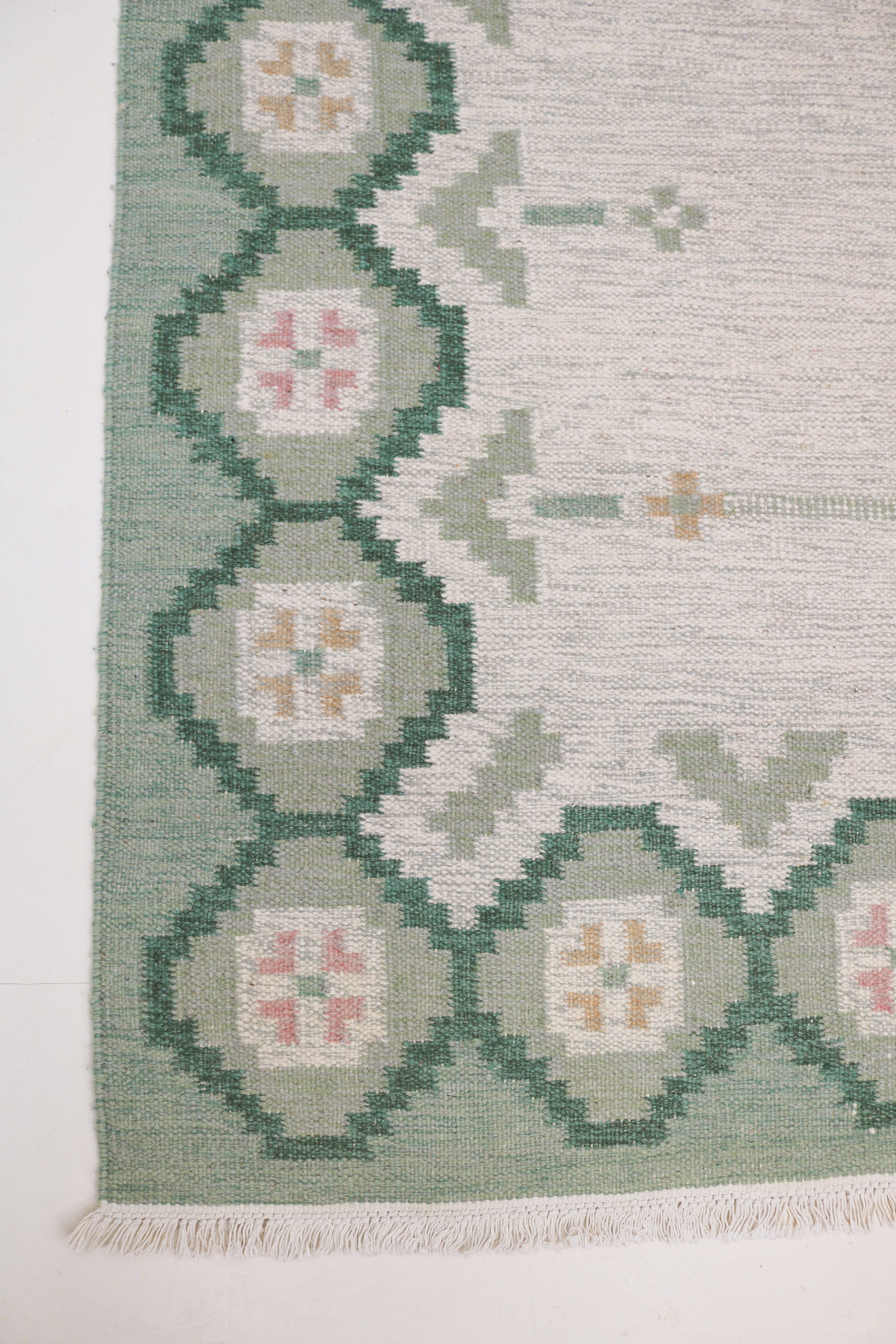 Vintage Swedish Kilim Rug, 206 × 142 cm, circa 1950s–1960s