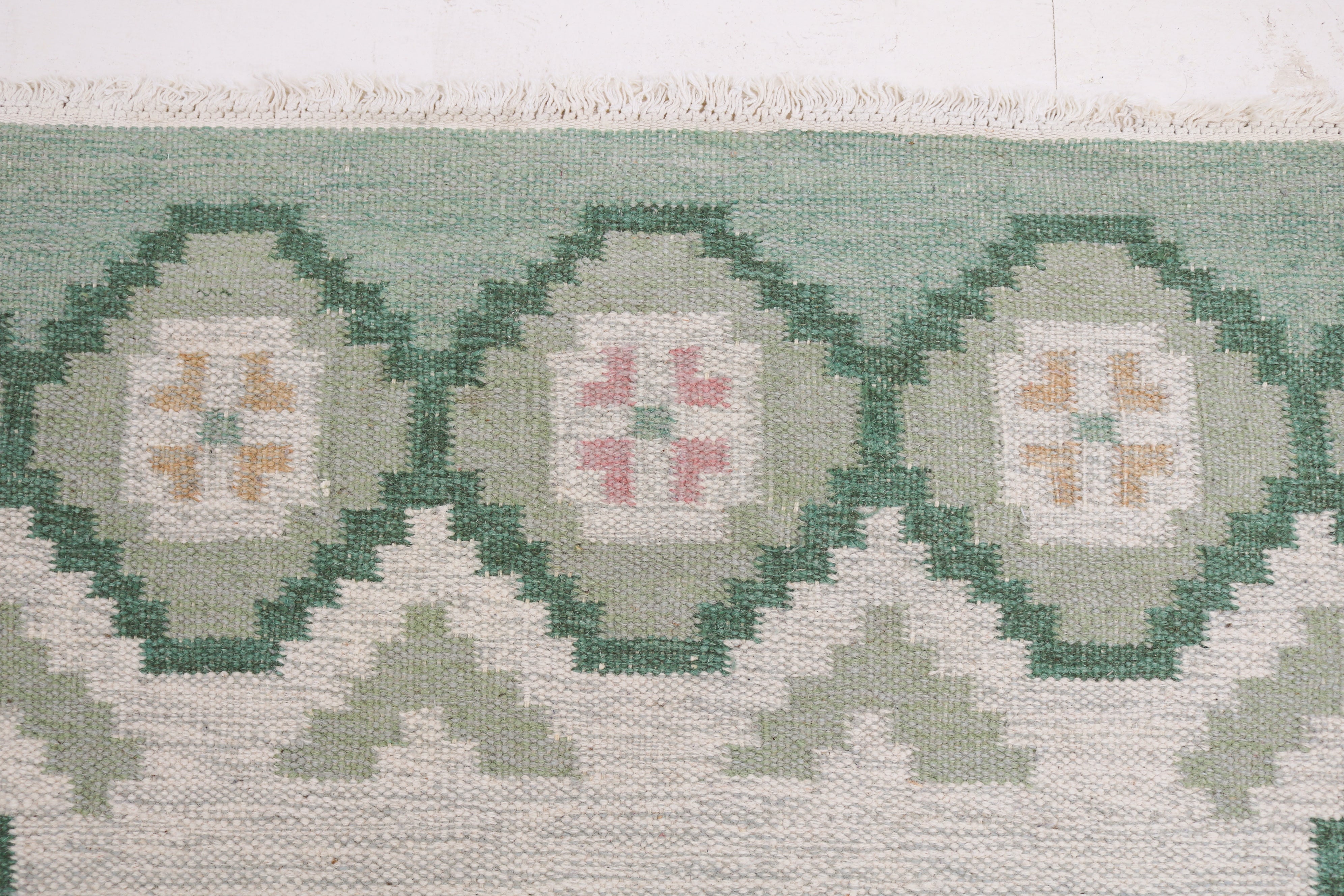 Vintage Swedish kilim rug 188 × 137 cm, handwoven wool Scandinavian flatweave 8