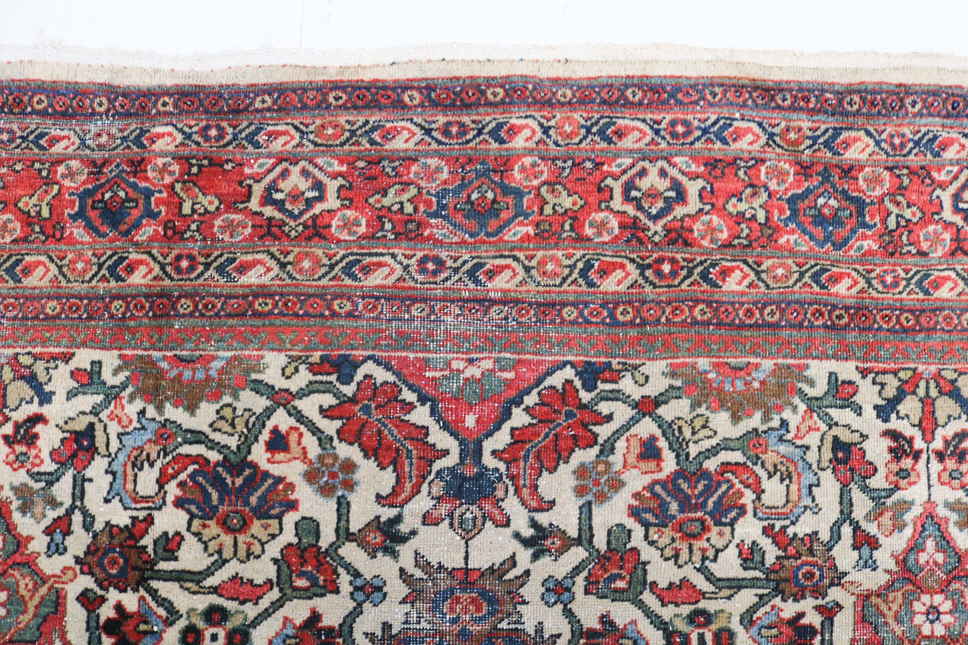 Antique Persian Mahal rug 350 × 256 cm, hand-knotted in wool, circa 1920