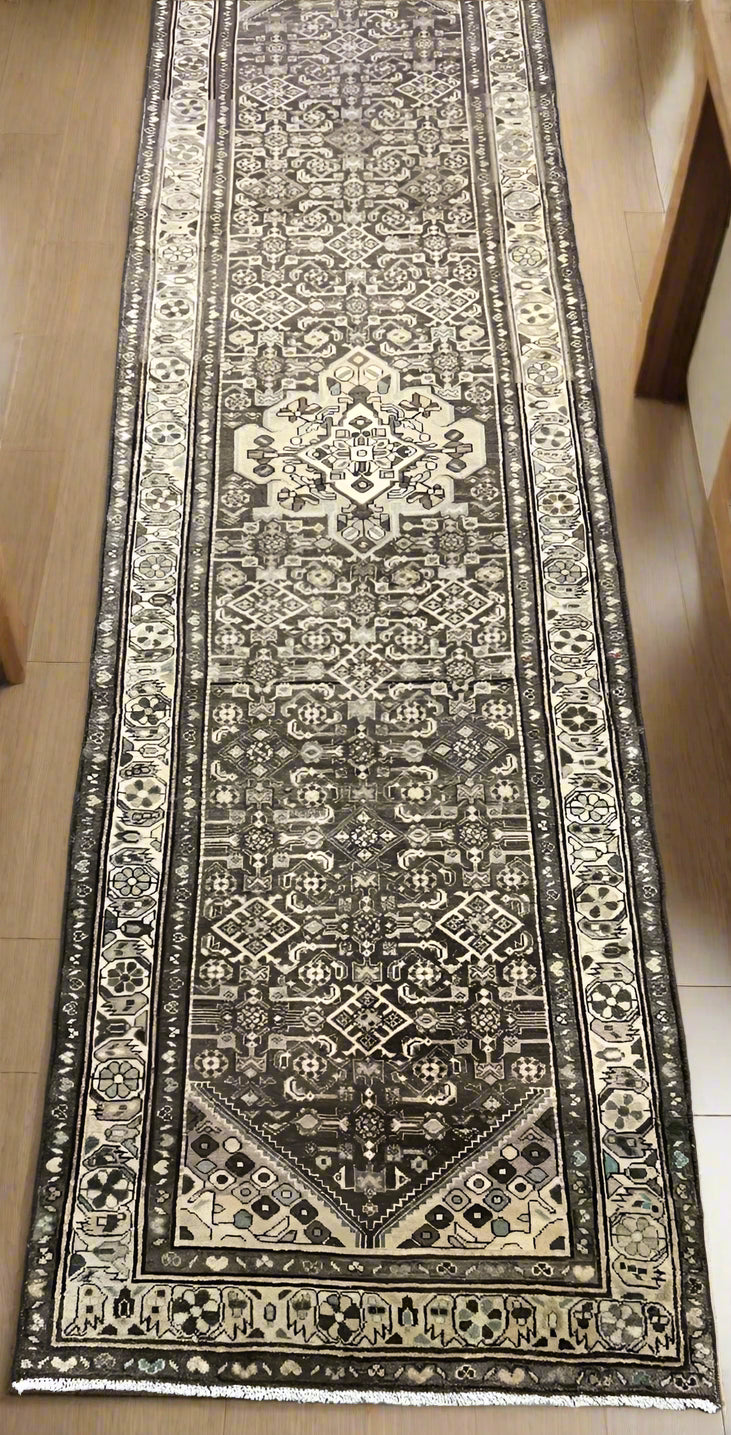 Full Malayer runner showing long narrow format with repeating Herati-inspired patterns