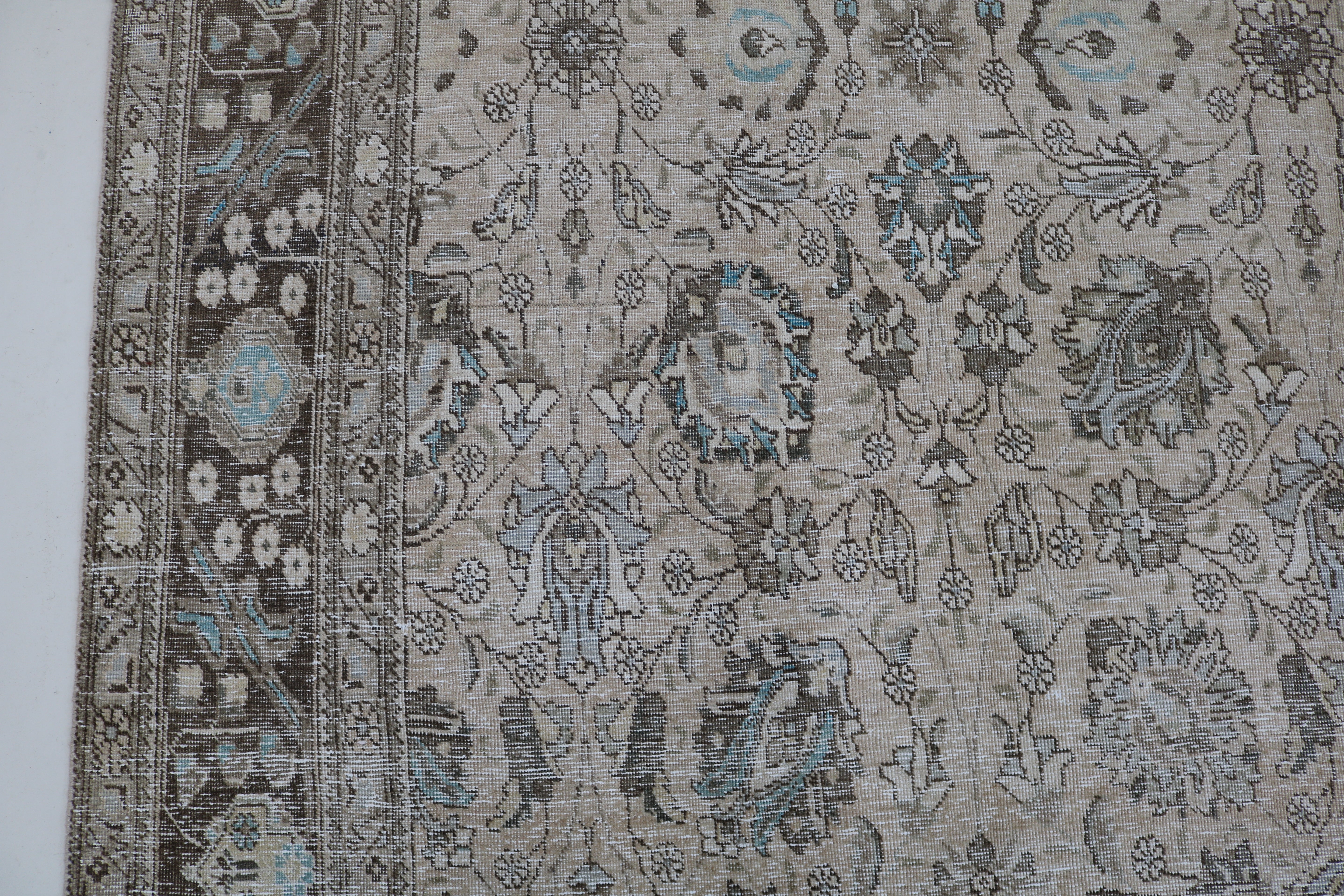 Decorative Vintage Persian Tabriz Carpet, 380 × 296 cm, Circa 1940