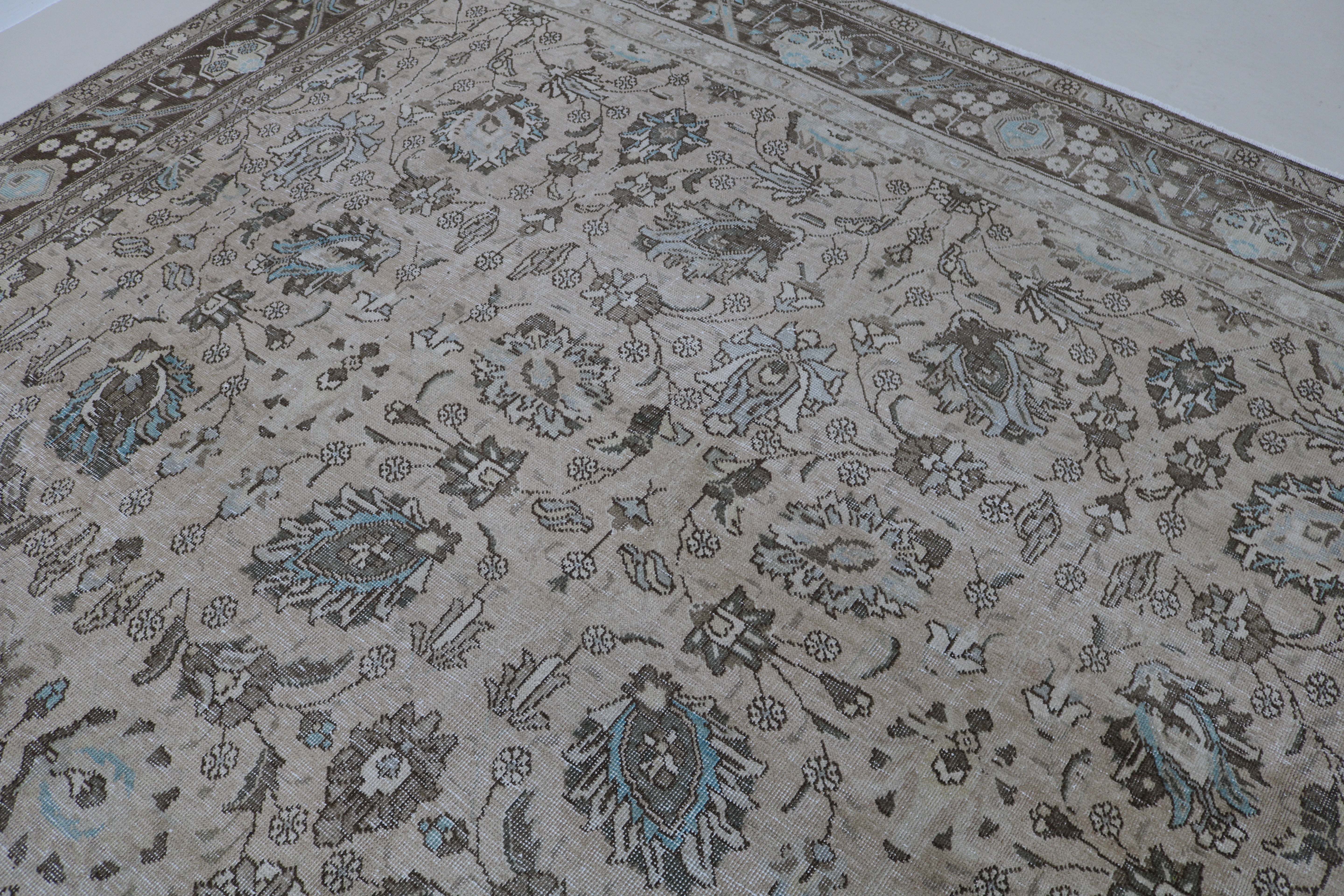Decorative Vintage Persian Tabriz Carpet, 380 × 296 cm, Circa 1940