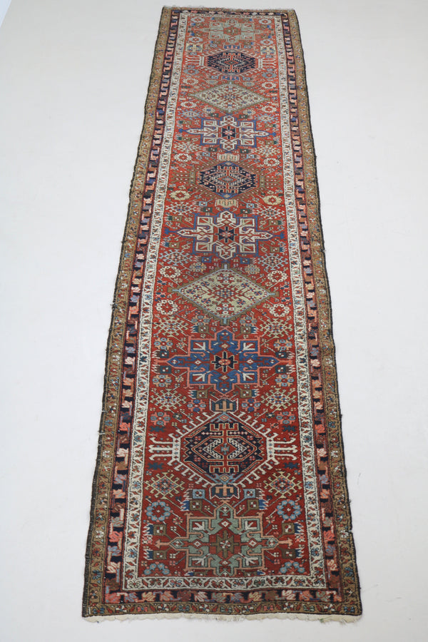 Antique Persian Karaja Runner, 420 × 101 cm, Circa 1900