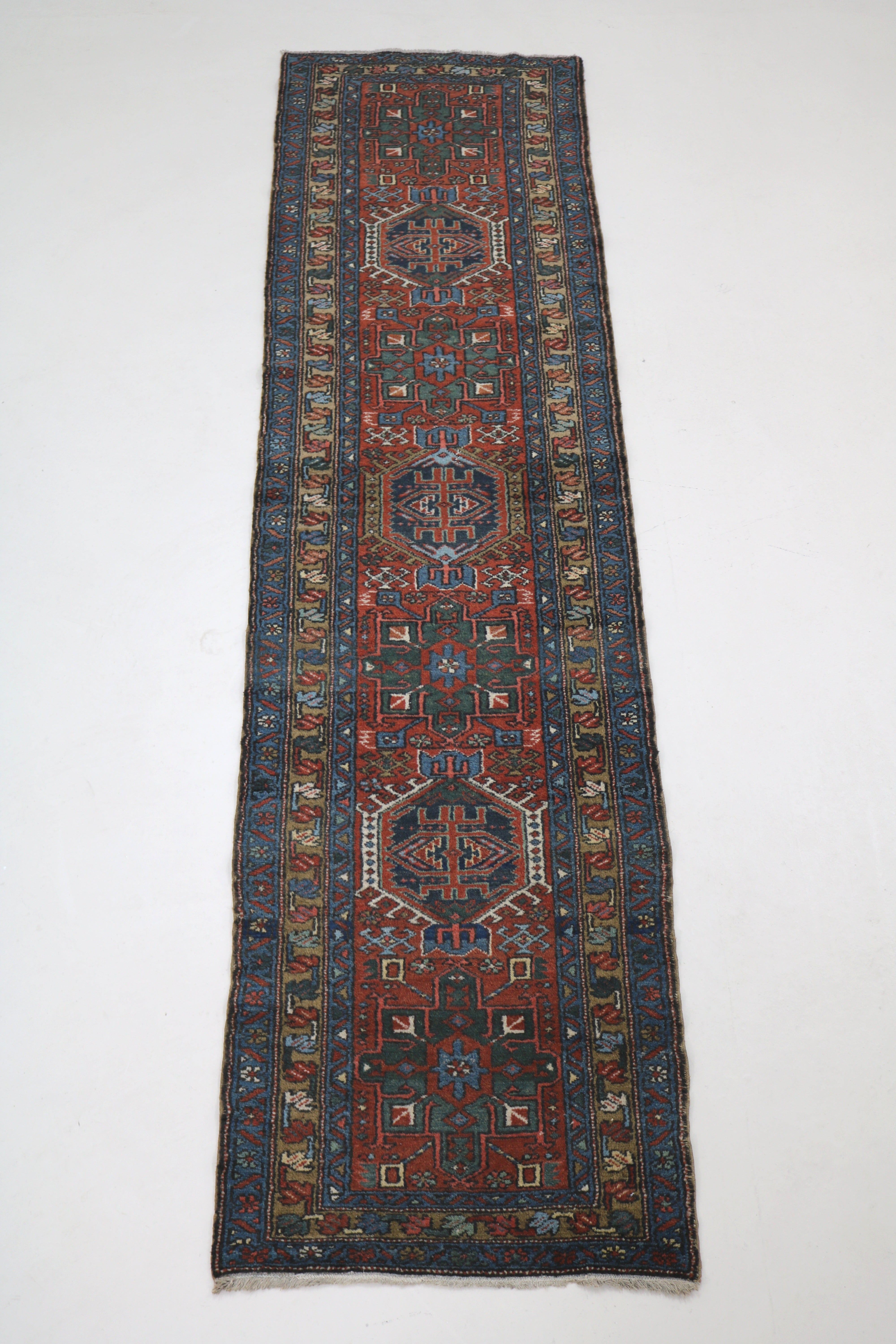 Antique Persian Karaja Runner, 321 × 86 cm, Circa 1930