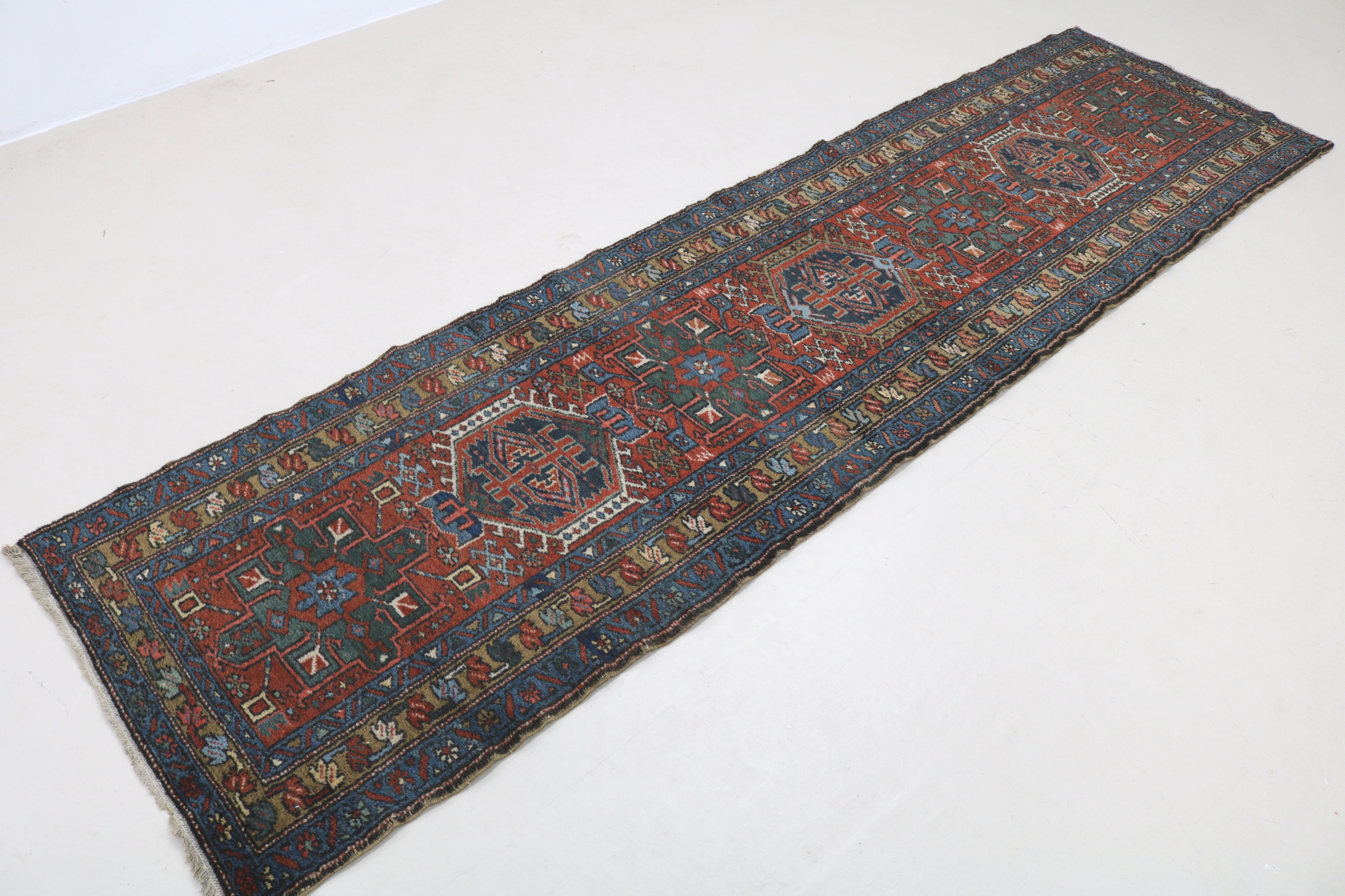 Antique Persian Karaja Runner, 321 × 86 cm, Circa 1930