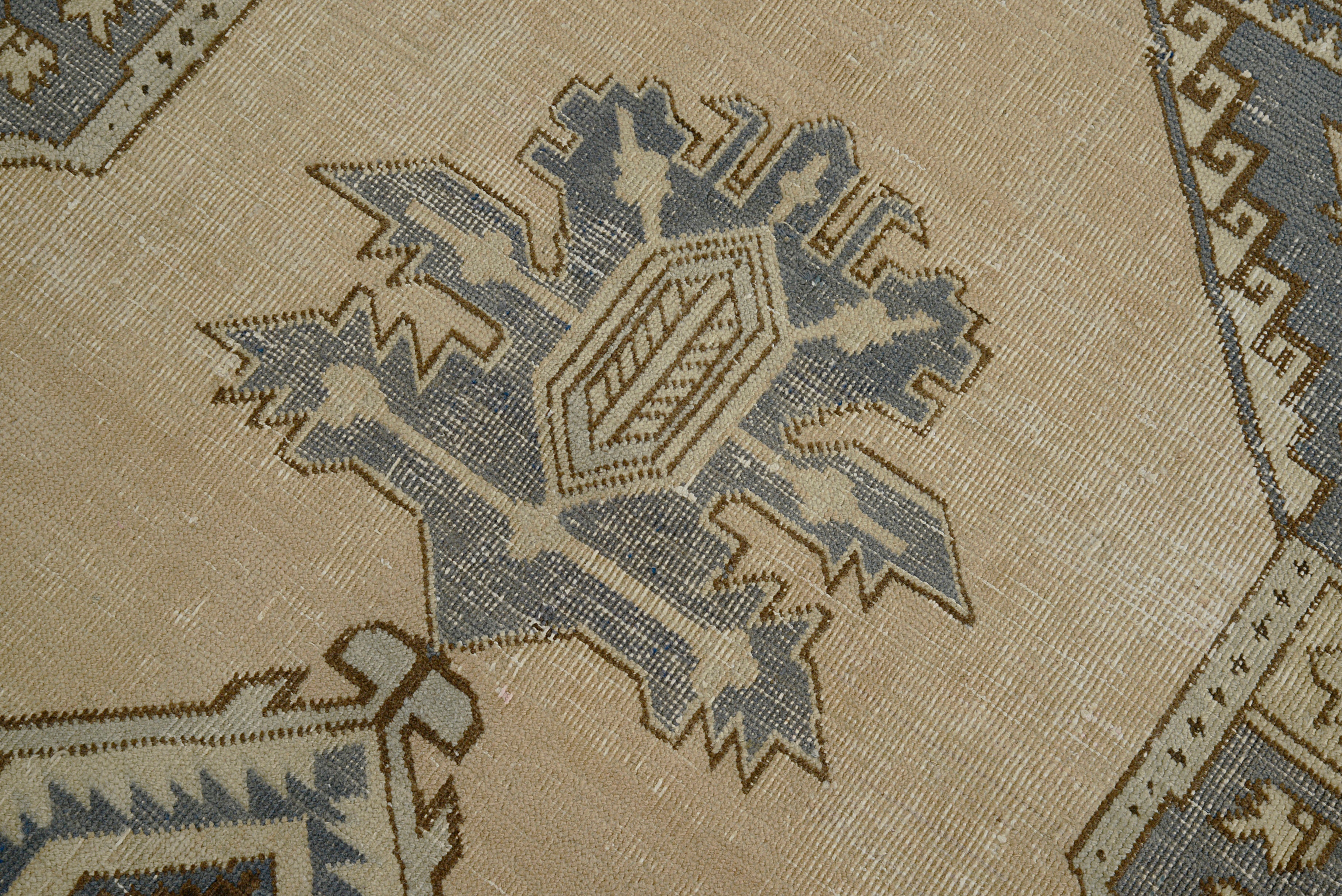 Close-up details of vintage Persian Tabriz carpet showing wool texture, motifs, and natural patina
