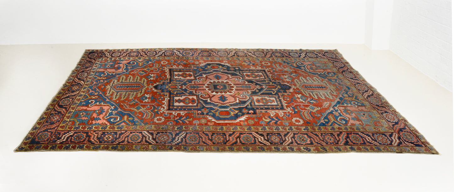 Antique Persian Heriz Carpet, 373 × 280 cm, Circa 1900