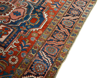 Antique Persian Heriz Carpet, 373 × 280 cm, Circa 1900