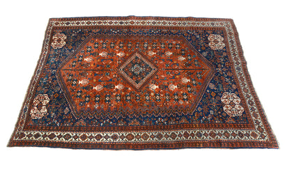 Antique Persian Qashqai Carpet, 252 × 180 cm, Circa 1920
