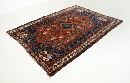 Antique Persian Qashqai Carpet, 252 × 180 cm, Circa 1920