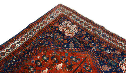 Antique Persian Qashqai Carpet, 252 × 180 cm, Circa 1920