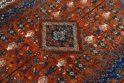 Antique Persian Qashqai Carpet, 252 × 180 cm, Circa 1920