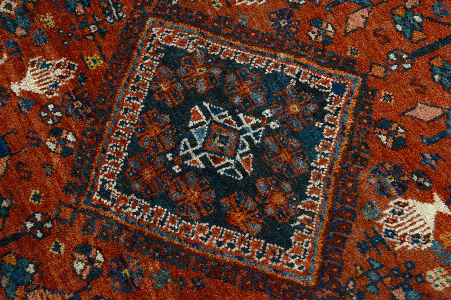 Antique Persian Qashqai Carpet, 252 × 180 cm, Circa 1920