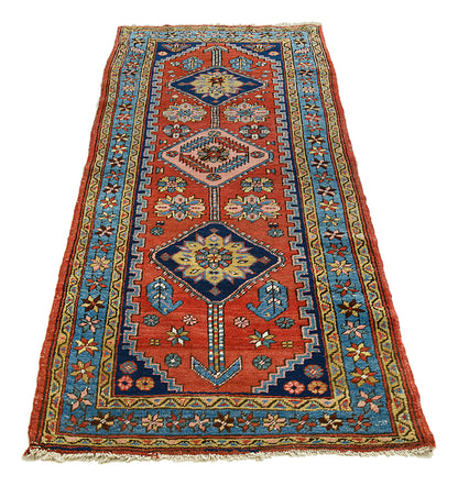 Antique Persian Heriz Runner, 212 × 89 cm, Circa 1900