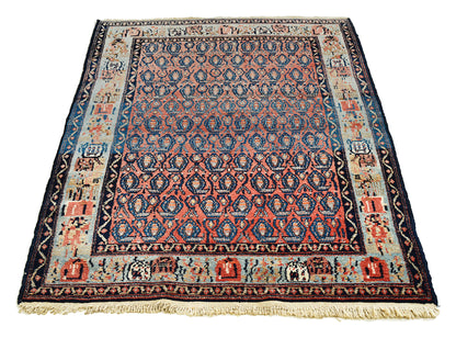 Antique Persian Senneh Rug, 148 × 117 cm, Circa 1930