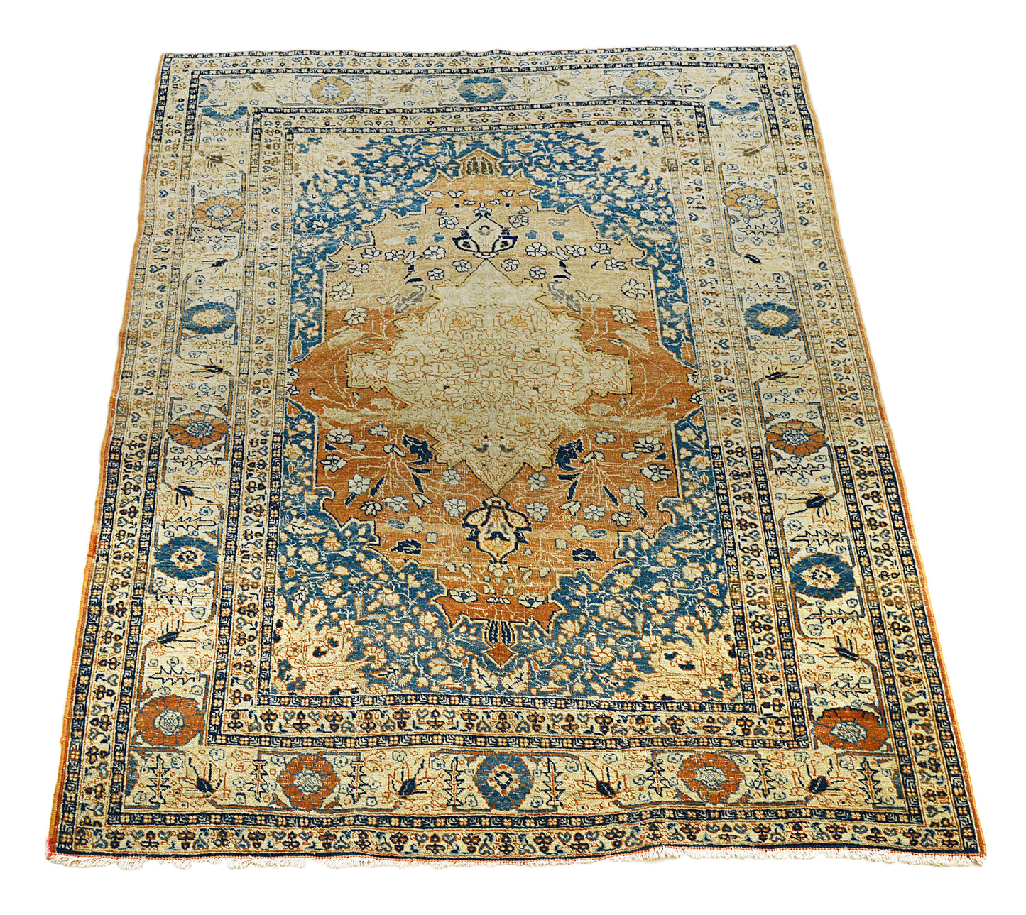 Antique Persian Tabriz rug hand-knotted circa 1900