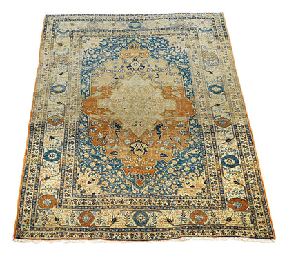 Antique Persian Tabriz rug hand-knotted circa 1900