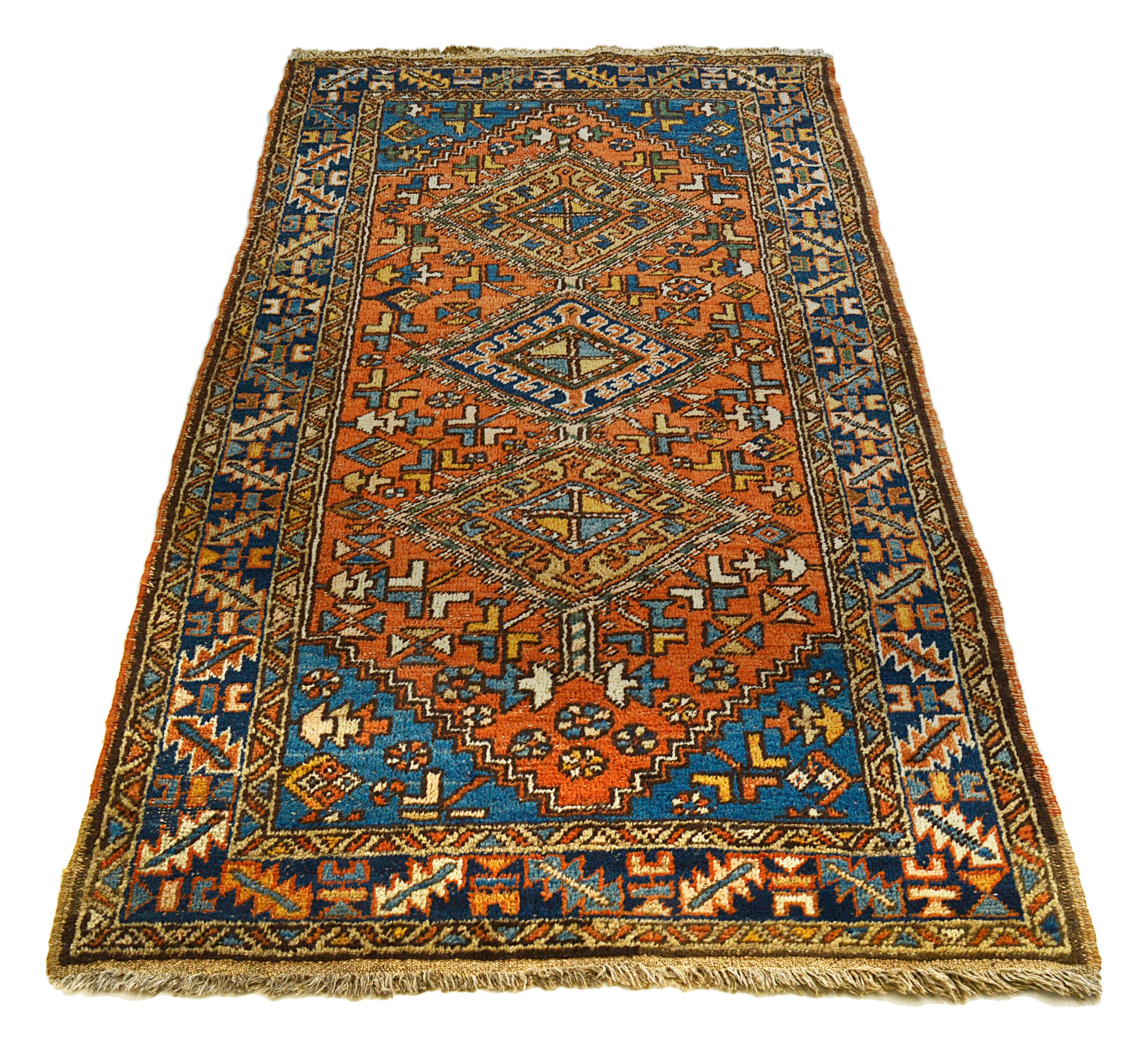 Antique Persian Heriz rug hand-knotted circa 1910