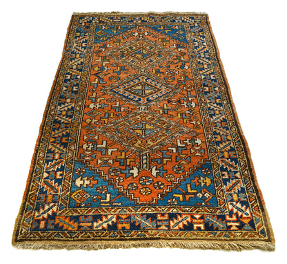 Antique Persian Heriz rug hand-knotted circa 1910
