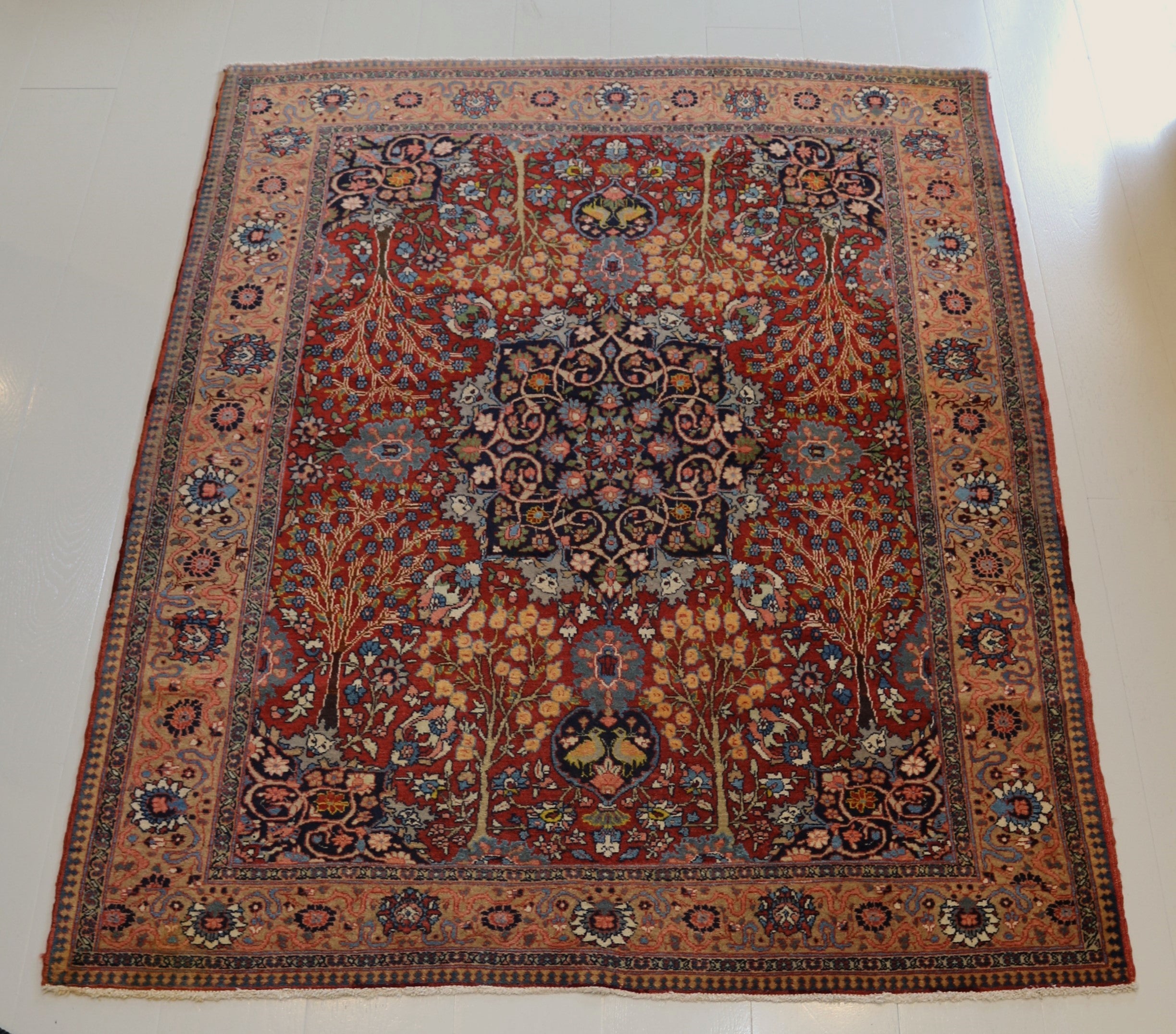 Fine Antique Persian Tabriz Rug with Trees, 186 × 137 cm, Circa 1920