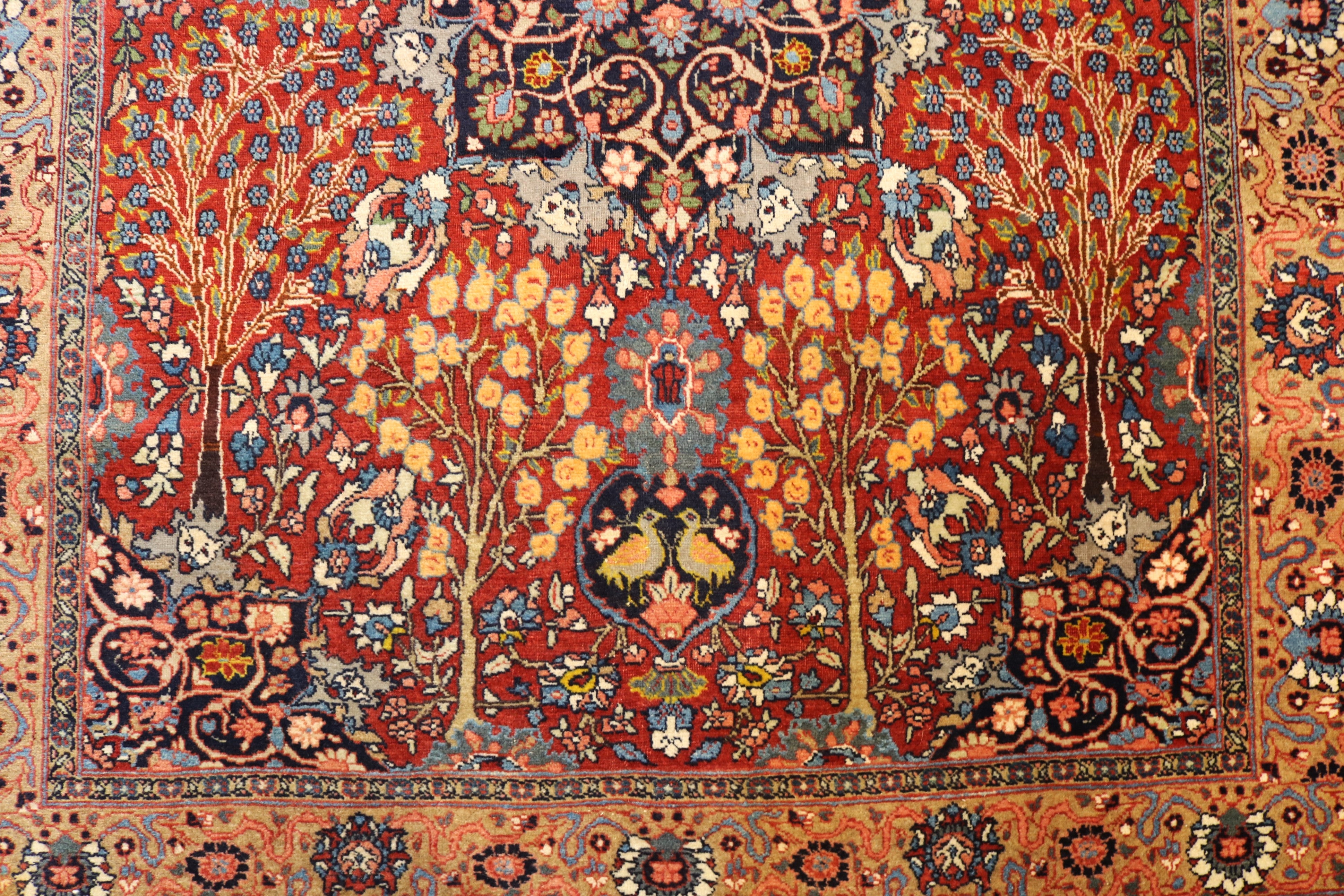 Fine Antique Persian Tabriz Rug with Trees, 186 × 137 cm, Circa 1920