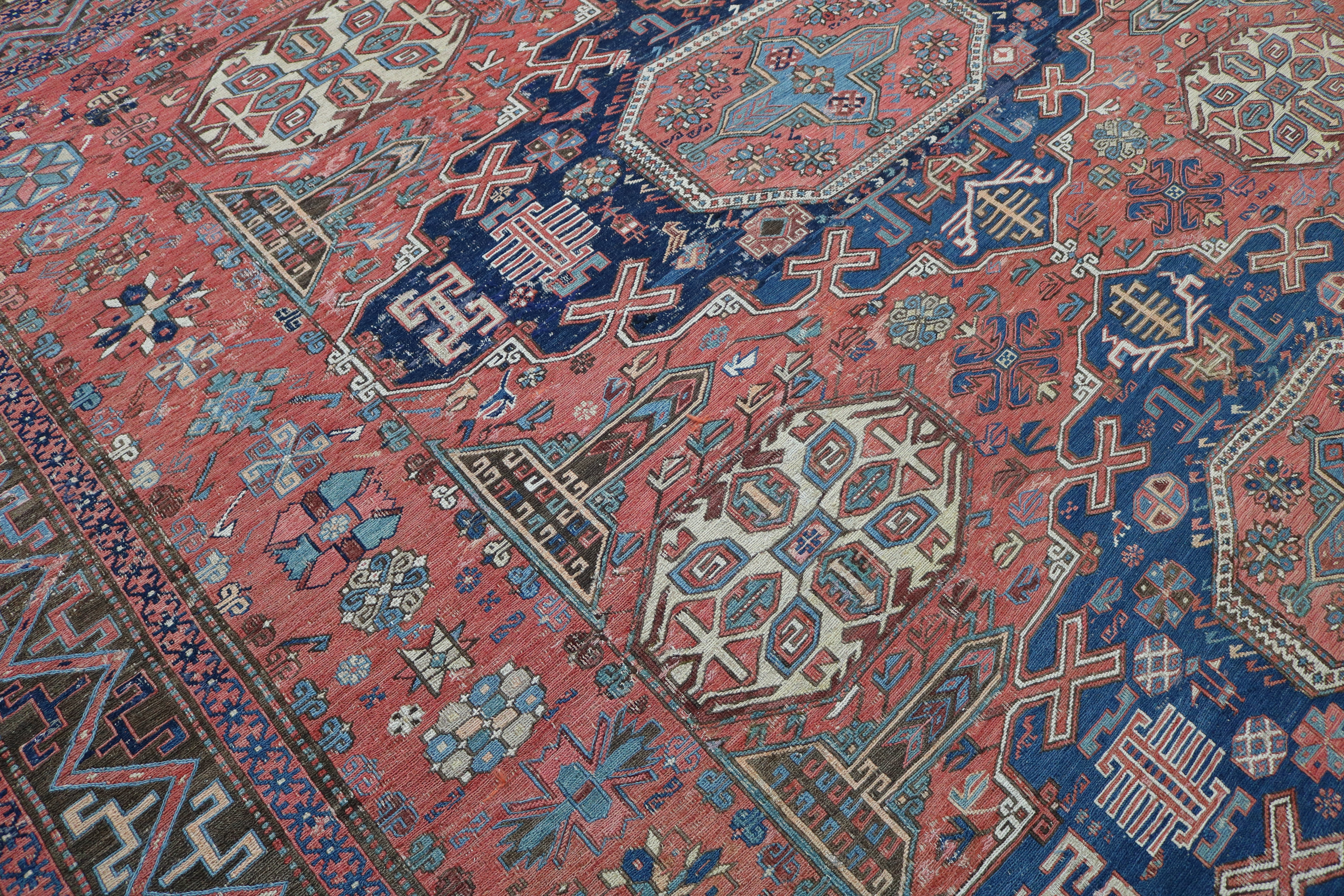 Antique Caucasian Sumak Carpet, 335 × 265 cm, Circa 1900