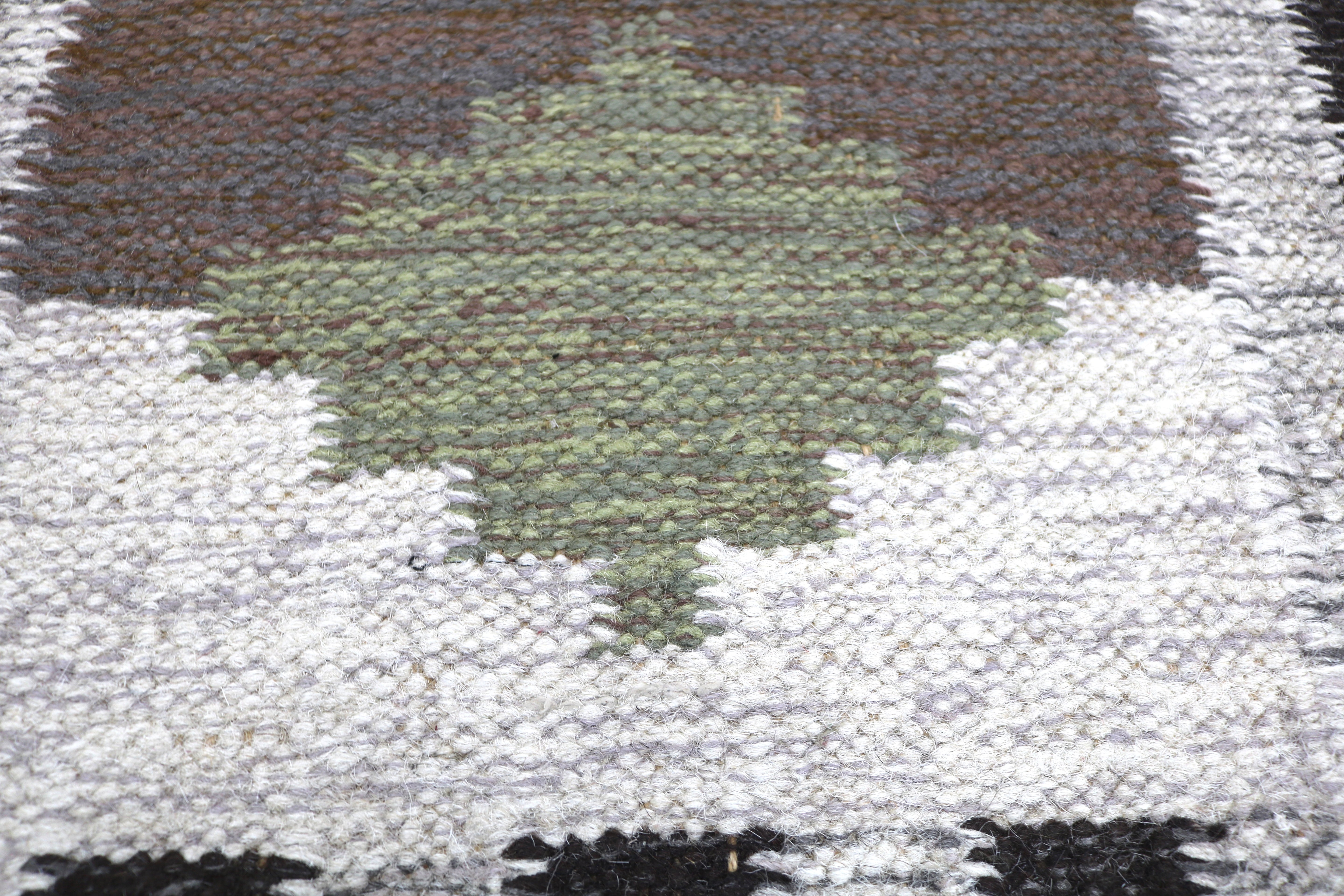 Vintage Swedish Kilim Rug, 204x143 cm (circa 1950s–1960s)