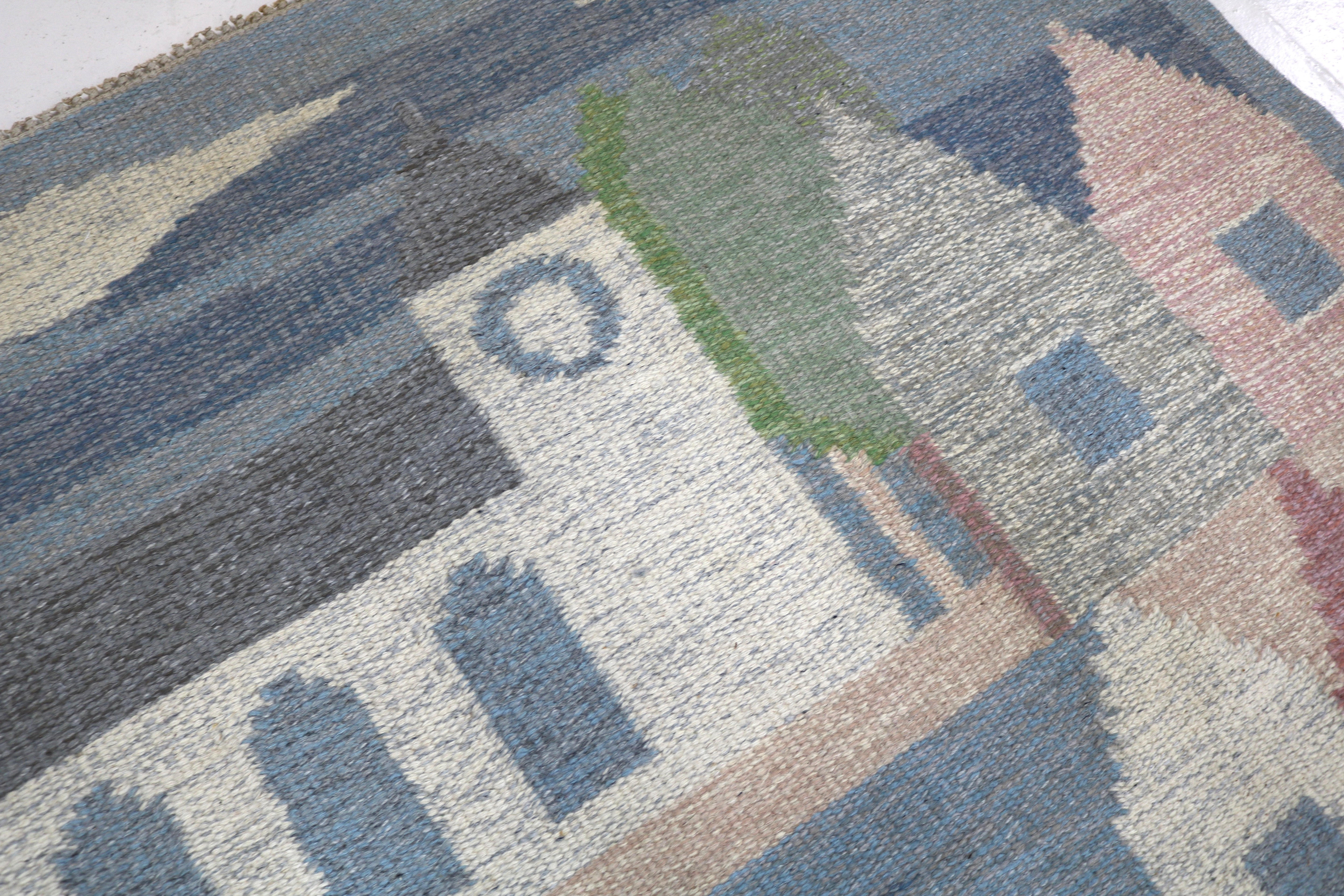 Vintage Swedish Kilim Rug, 244 × 166 cm (circa 1950s–1960s)