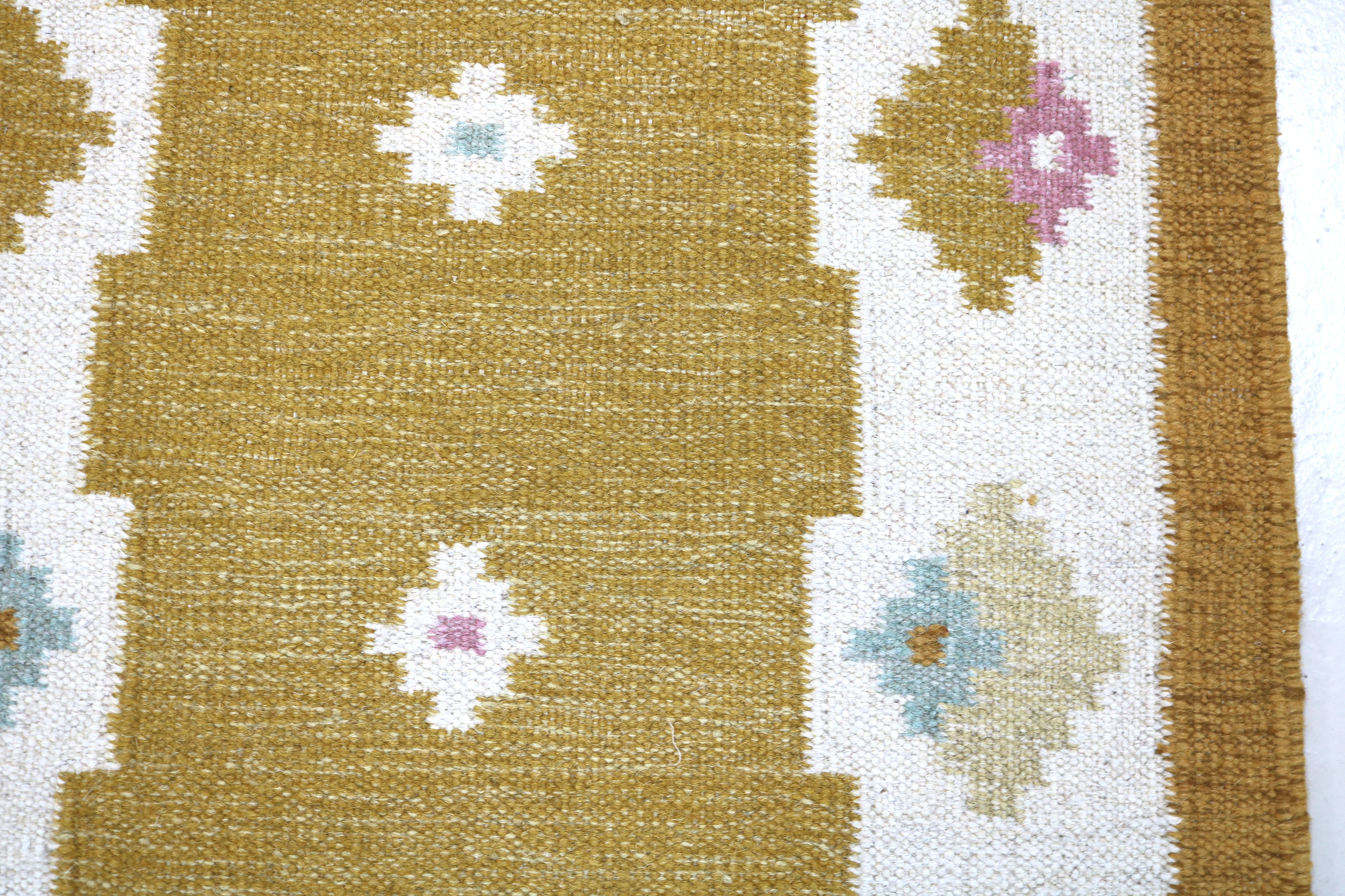 Vintage Swedish Kilim Runner, 350 × 81 cm (circa 1950s–1960s)