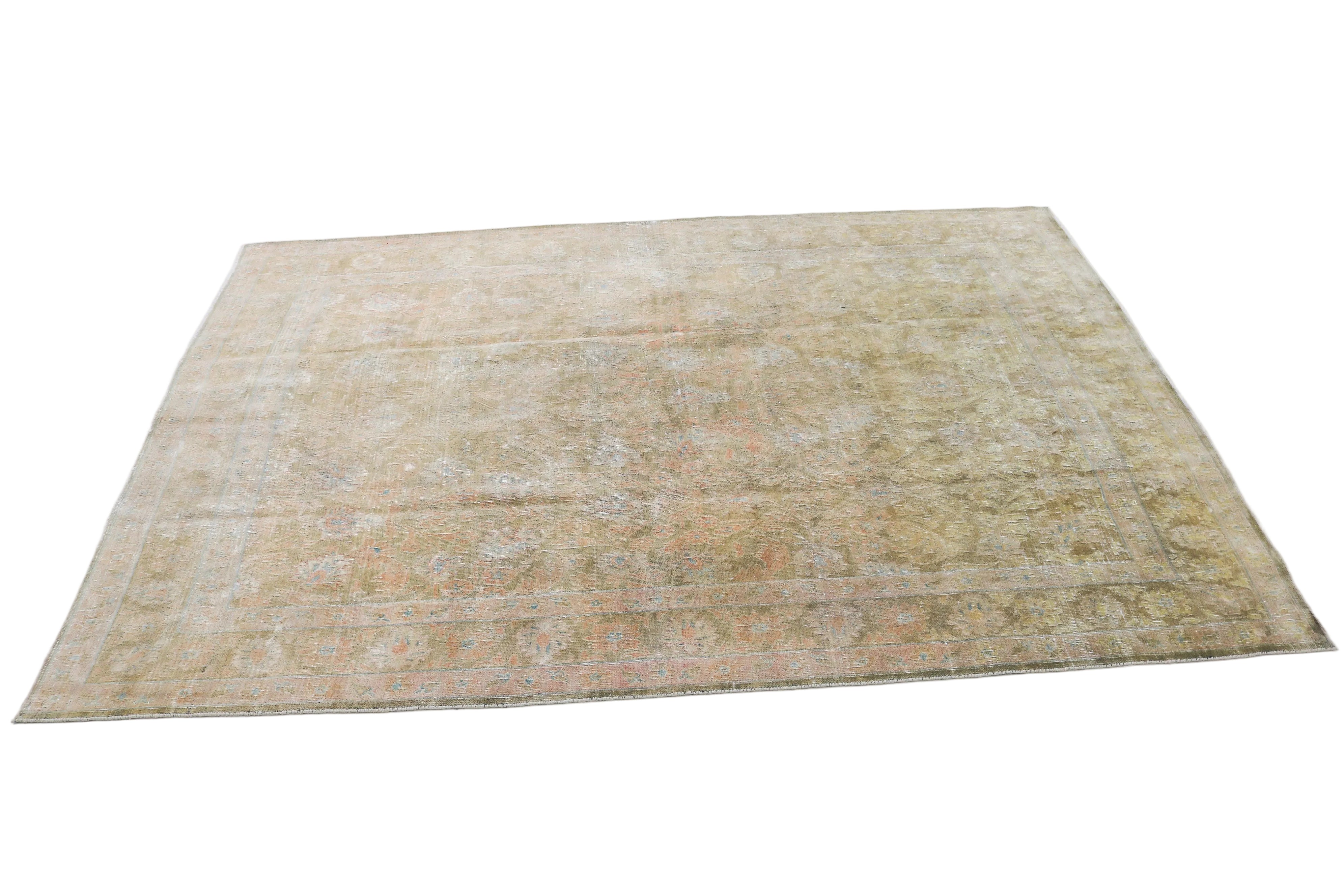 Oversized vintage Persian Sarouk carpet circa 1940 displayed with traditional floral pattern