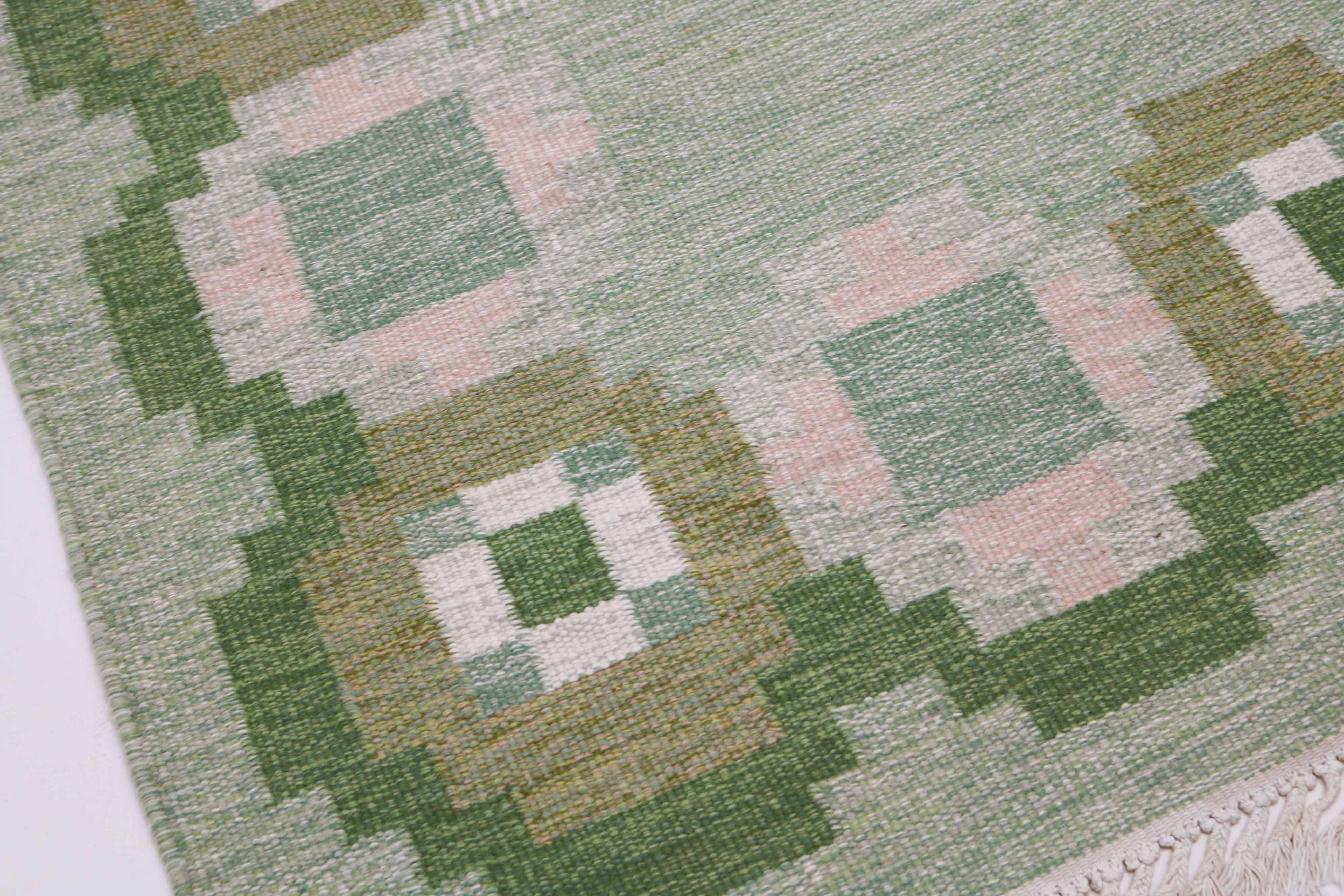 Vintage Swedish kilim rug 188 × 137 cm, handwoven wool Scandinavian flatweave 11