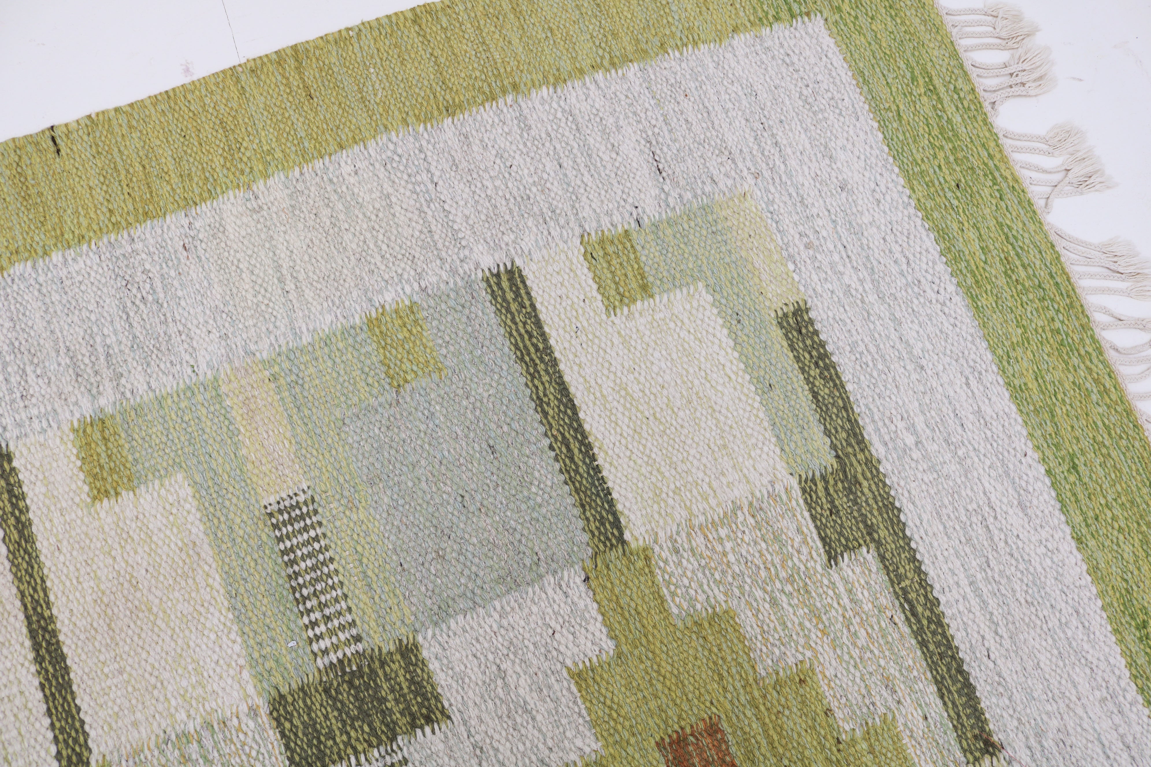 Vintage Swedish kilim rug 188 × 137 cm, handwoven wool Scandinavian flatweave 6
