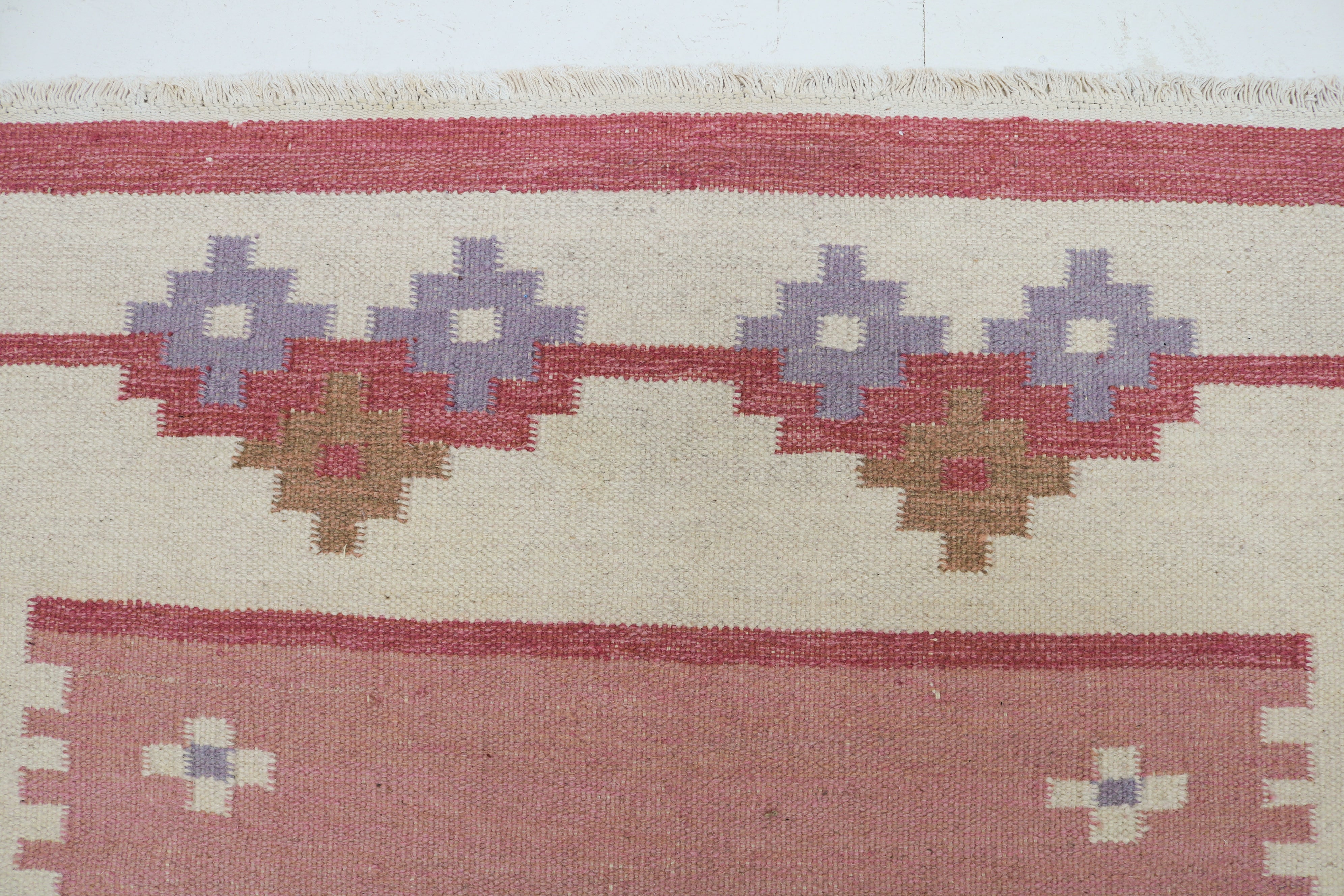 Vintage Swedish kilim rug 188 × 137 cm, handwoven wool Scandinavian flatweave 8