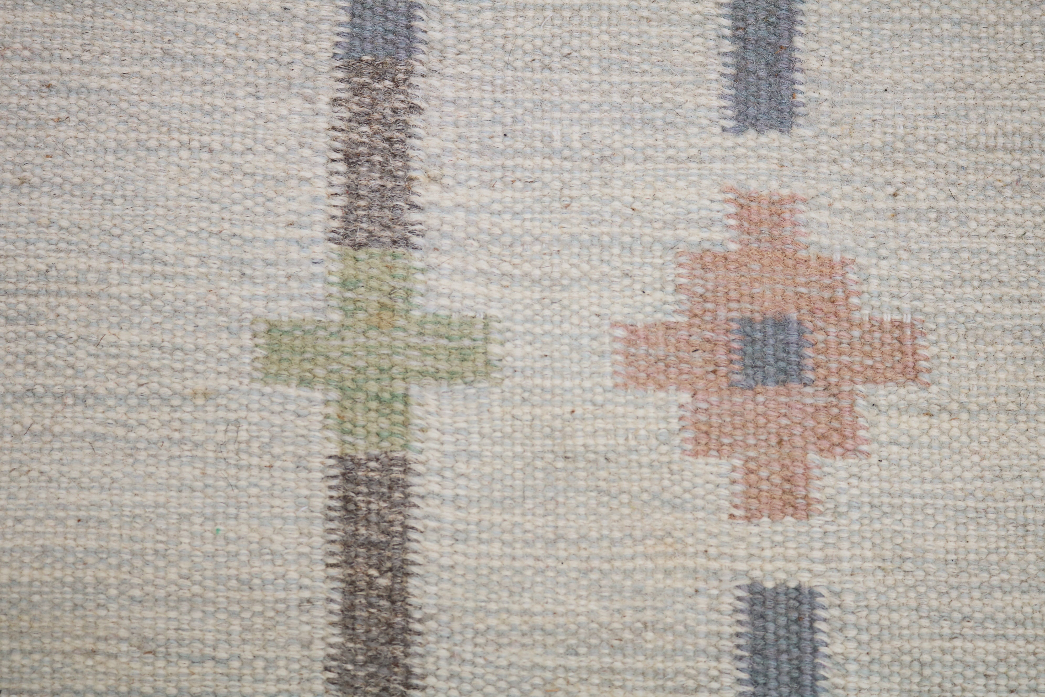 Vintage Swedish kilim rug 188 × 137 cm, handwoven wool Scandinavian flatweave 10
