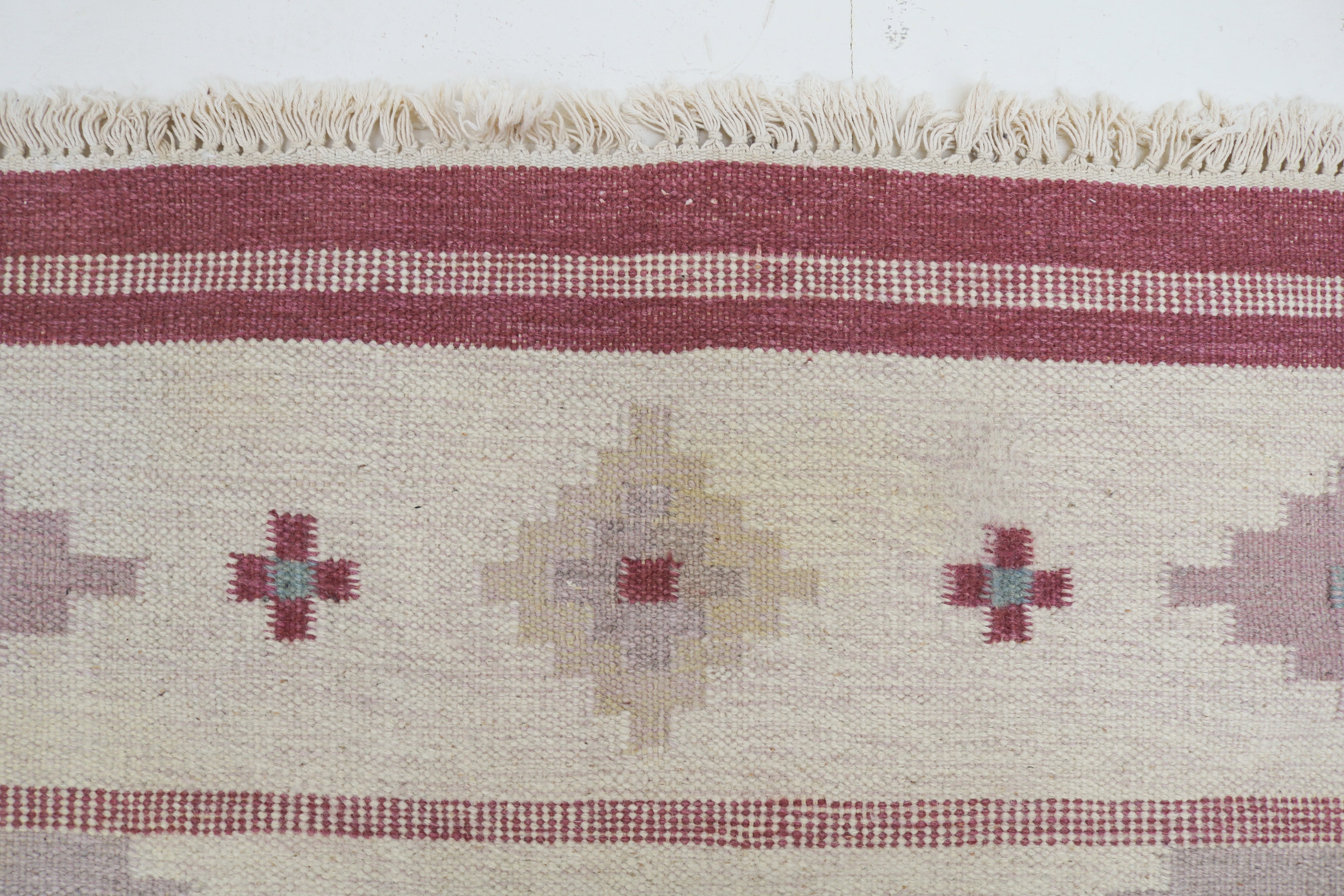 Vintage Swedish kilim rug 188 × 137 cm, handwoven wool Scandinavian flatweave 7