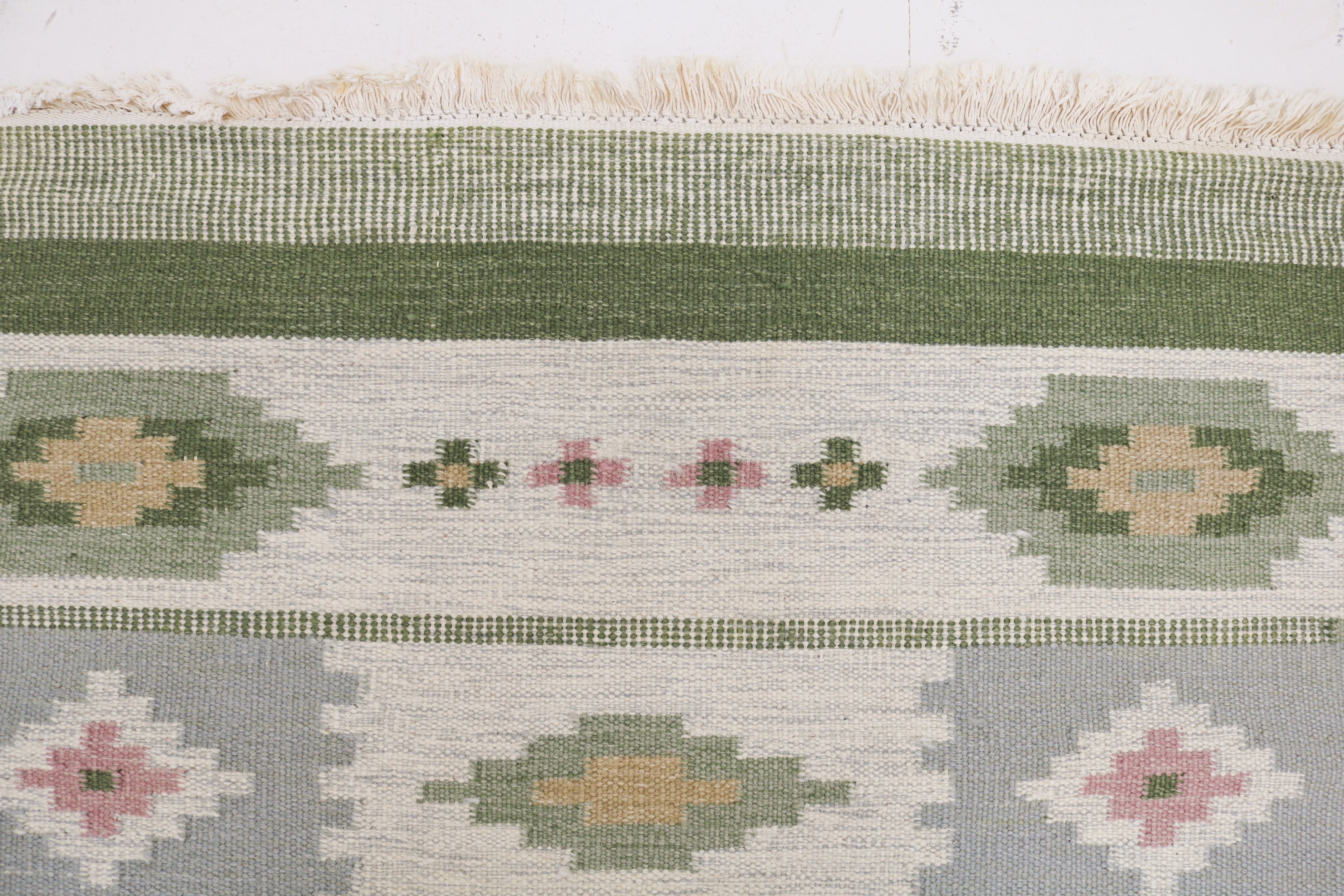 Vintage Swedish kilim rug 188 × 137 cm, handwoven wool Scandinavian flatweave 7
