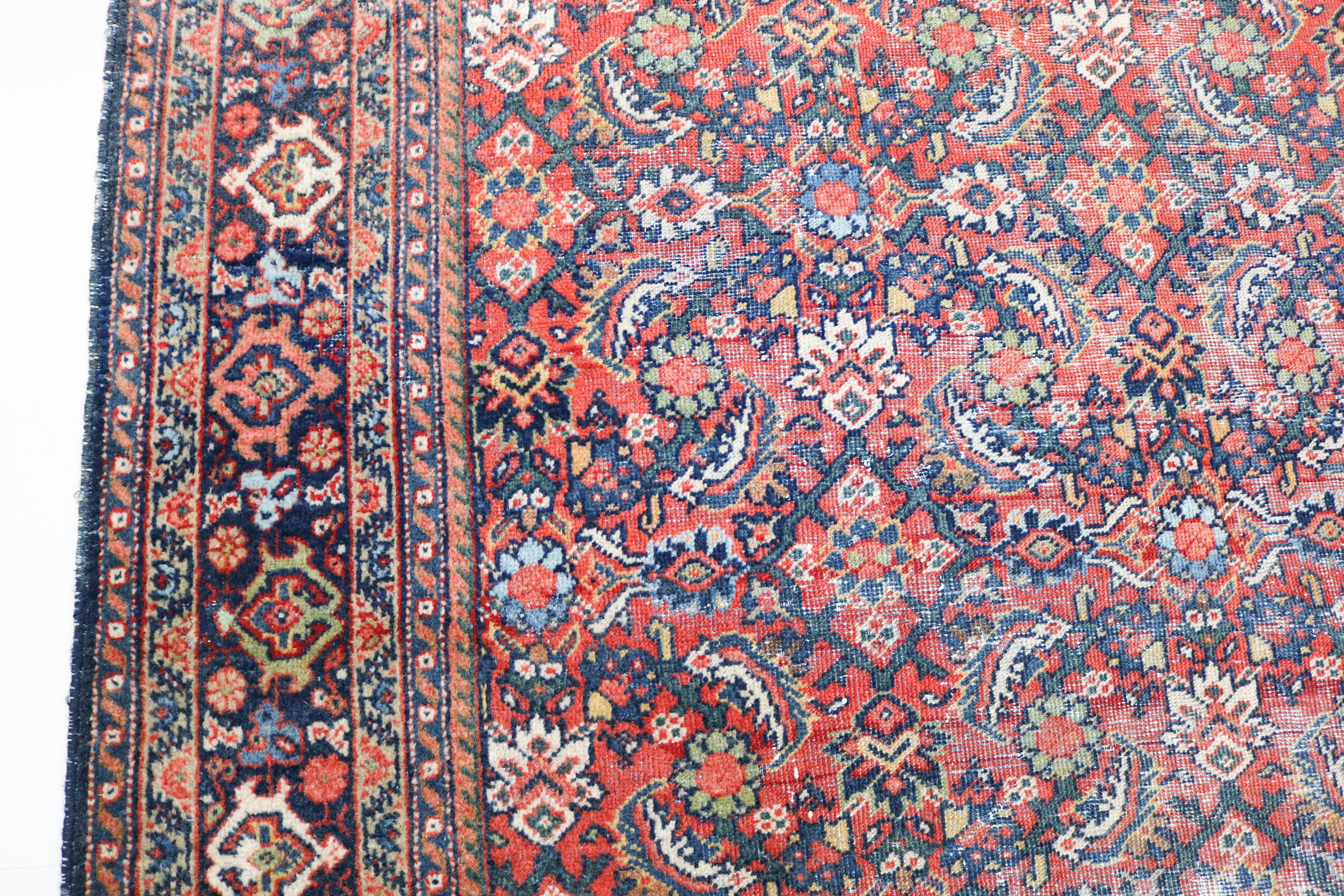 Antique Persian Mahal rug 380 × 278 cm, hand-knotted in wool, circa 1920