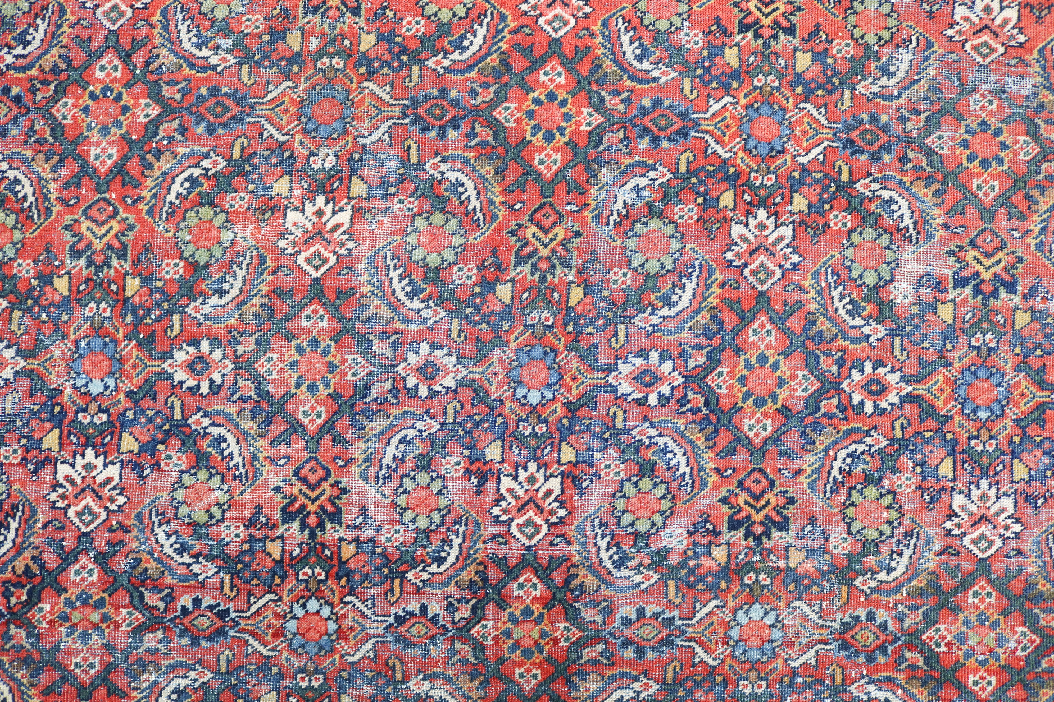 Antique Persian Mahal rug 380 × 278 cm, hand-knotted in wool, circa 1920