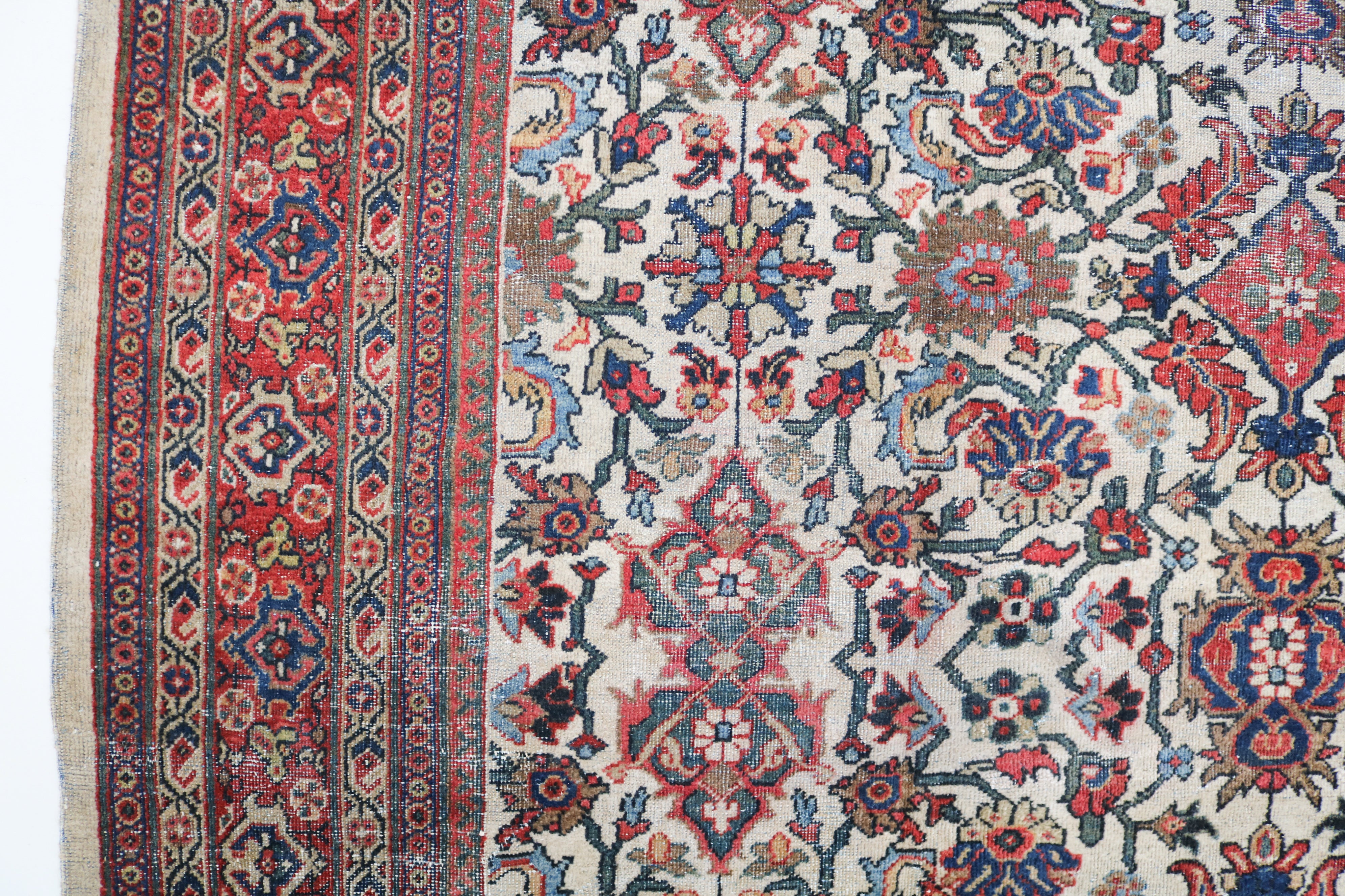 Antique Persian Mahal rug 350 × 256 cm, hand-knotted in wool, circa 1920