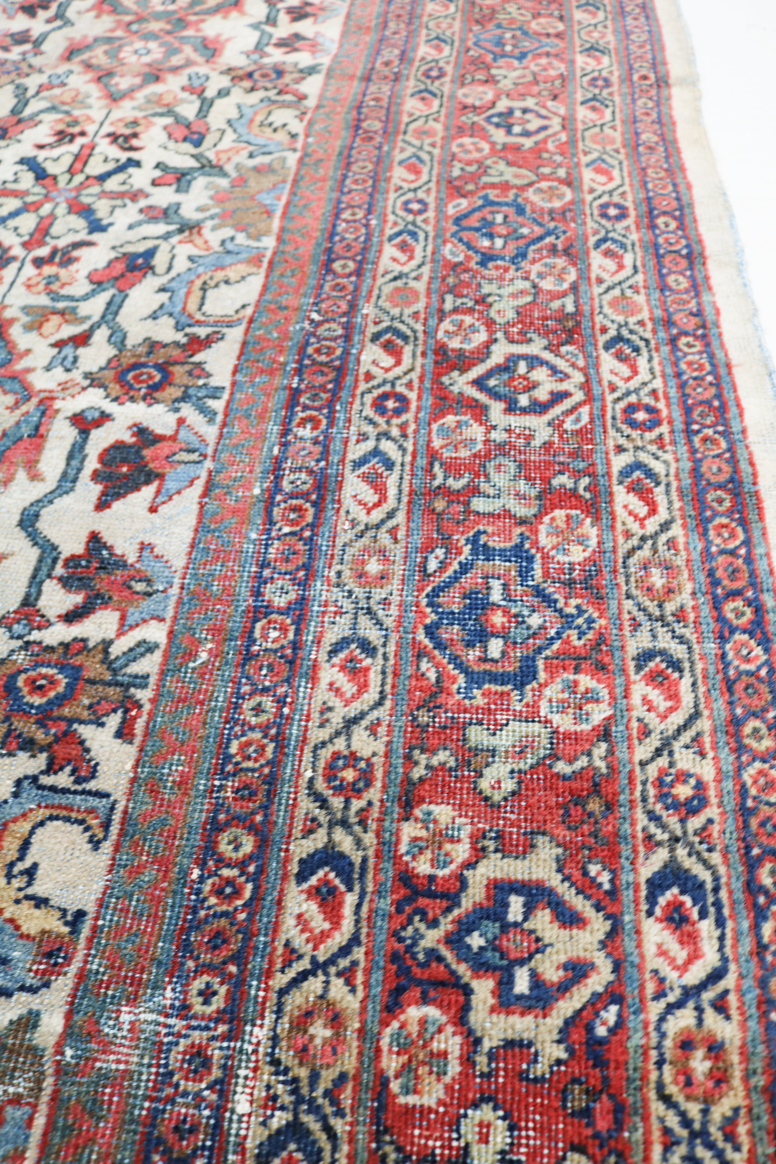 Antique Persian Mahal rug 350 × 256 cm, hand-knotted in wool, circa 1920