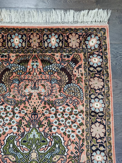 Antique India Kashimir silk rug - Hakiemie Rug Gallery