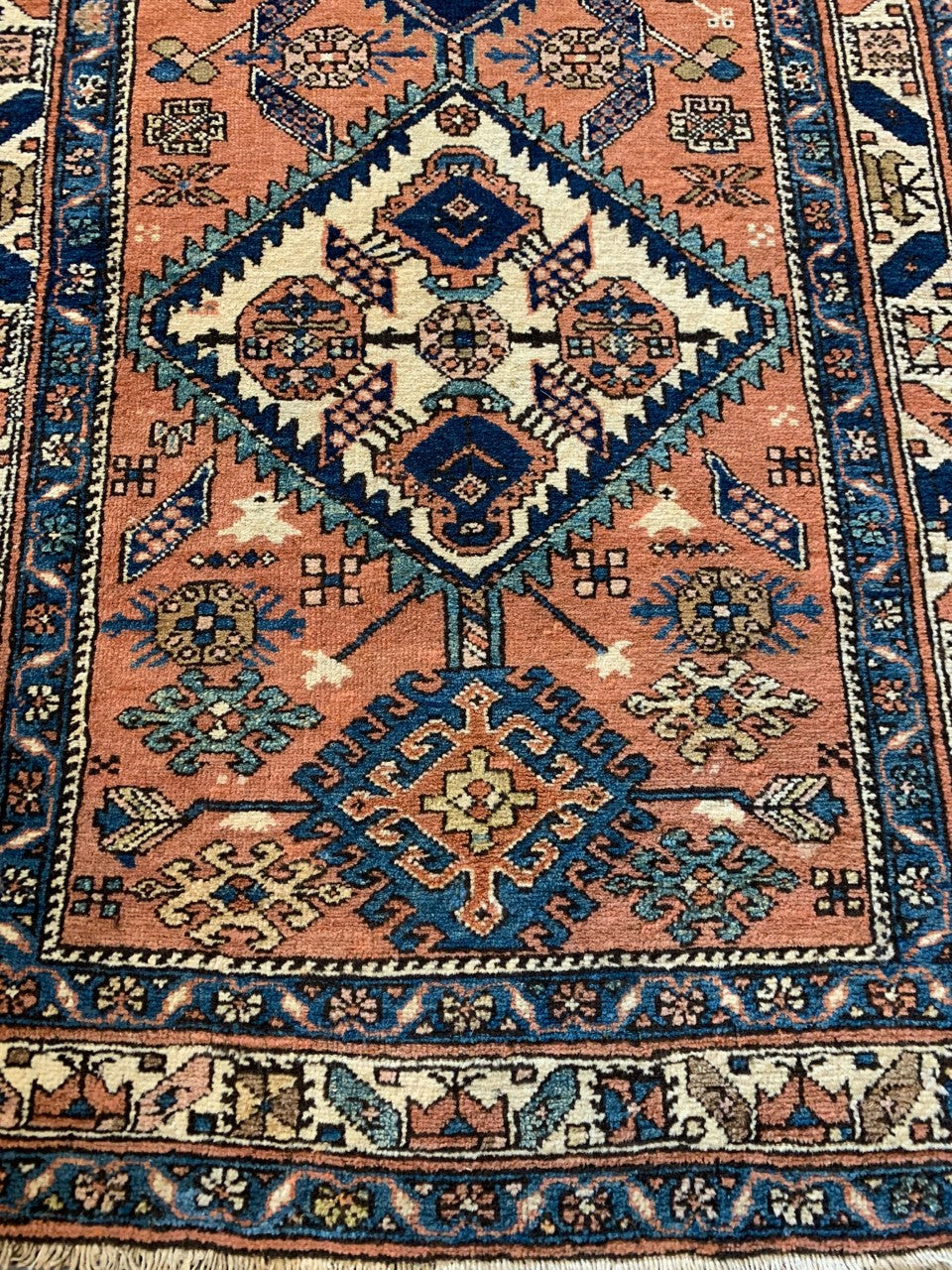 Wonderful antique Handmade Heriz Karaja Runner - Hakiemie Rug Gallery